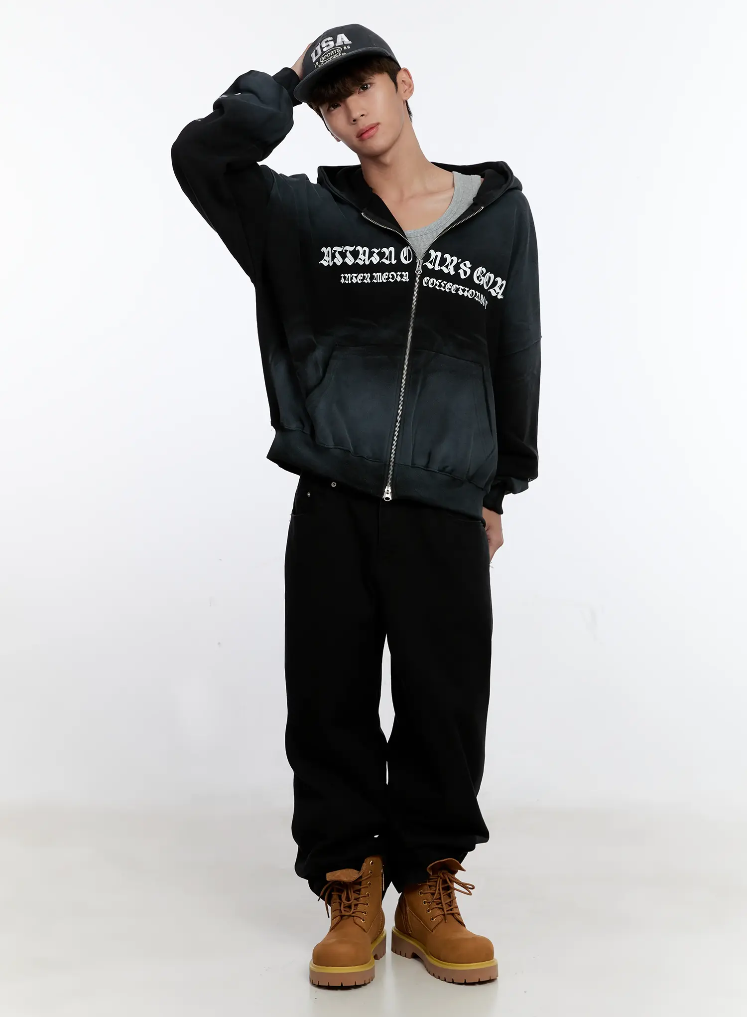 Men's Graphic Zip-Up Hoodie IS530 - Image 12