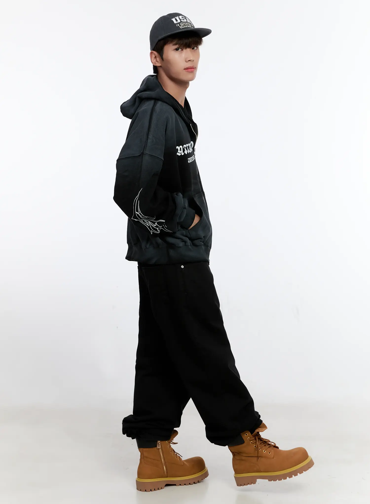 Men's Graphic Zip-Up Hoodie IS530 - Image 13
