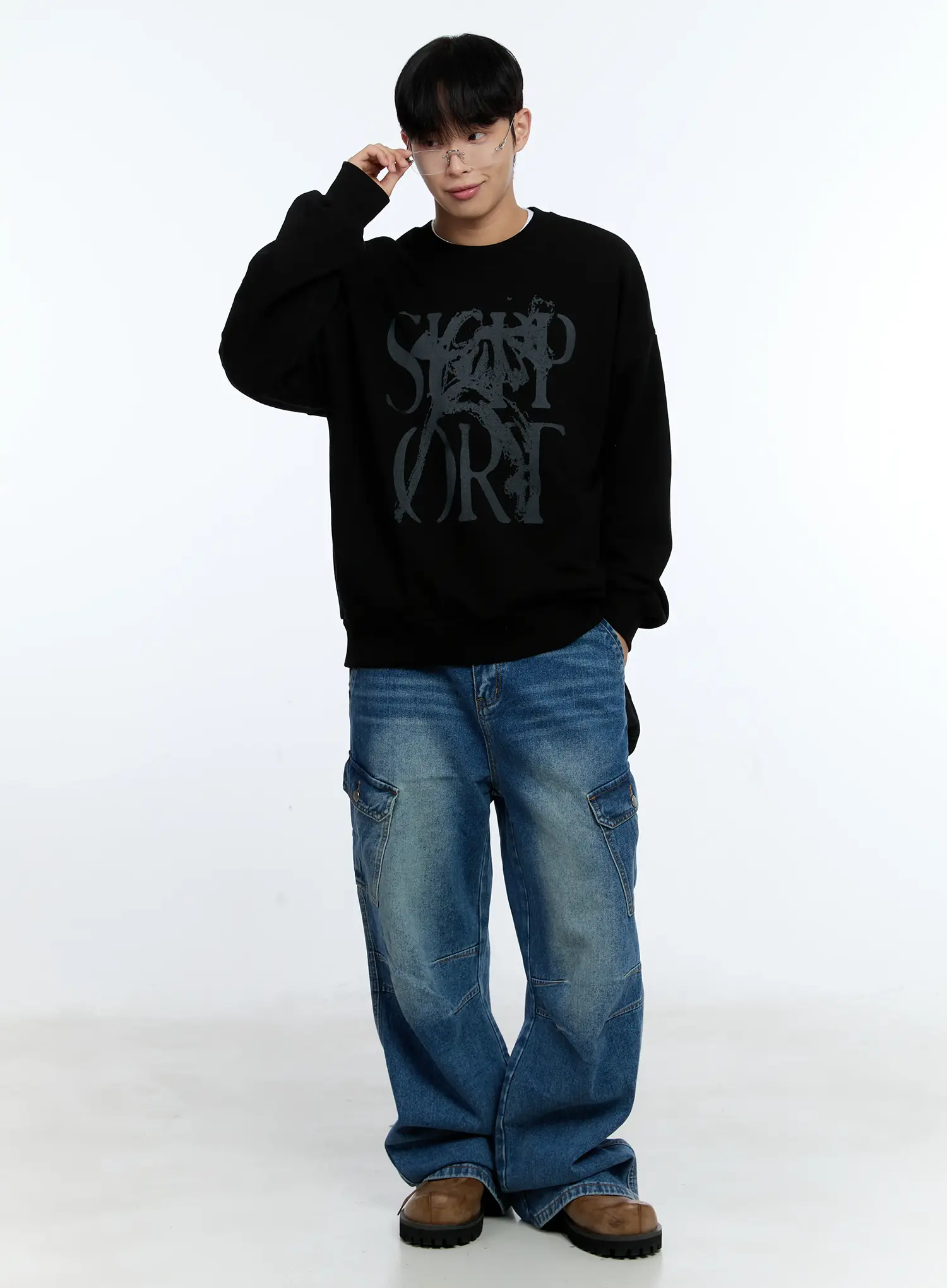 Men's Grunge Graphic Sweatshirt IG515 - Image 10