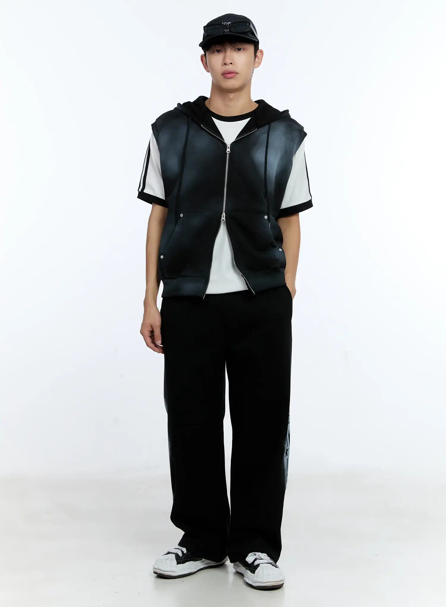 Men's Grunge Tie-Dye Sleeveless Hoodie IG515 - Image 11