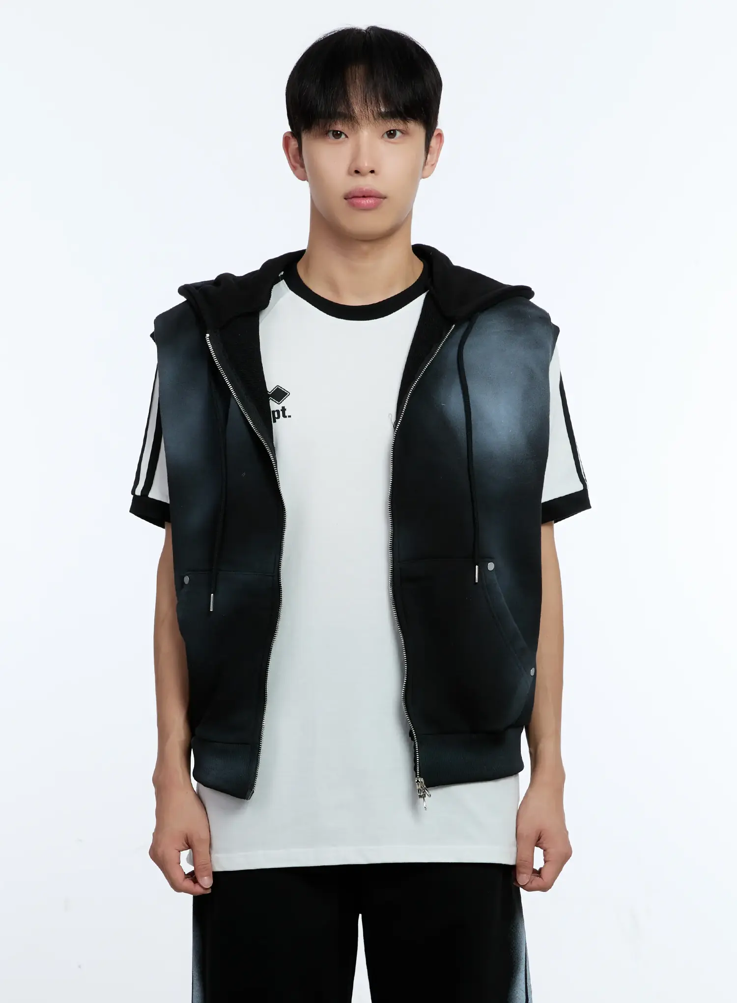 Men's Grunge Tie-Dye Sleeveless Hoodie IG515 - Image 13