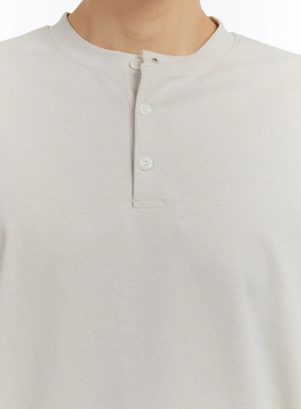 Men's Half-Buttoned Long-Sleeve T-Shirt IF528 - Image 3