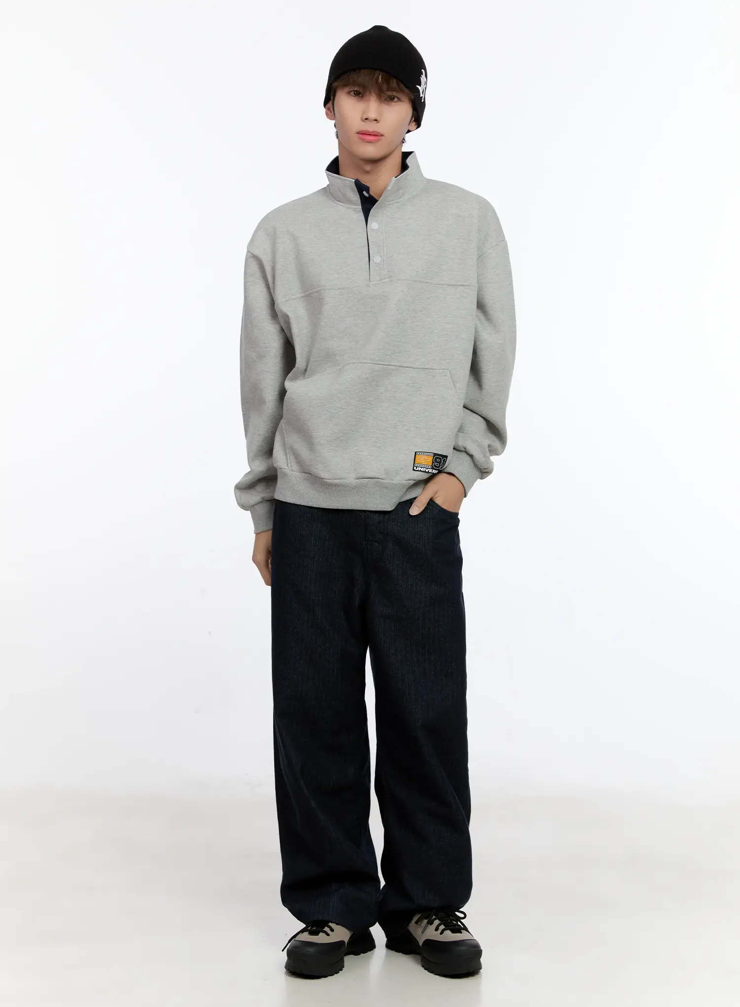 Men's Half-Zip Contrast Pullover IN512 - Image 2