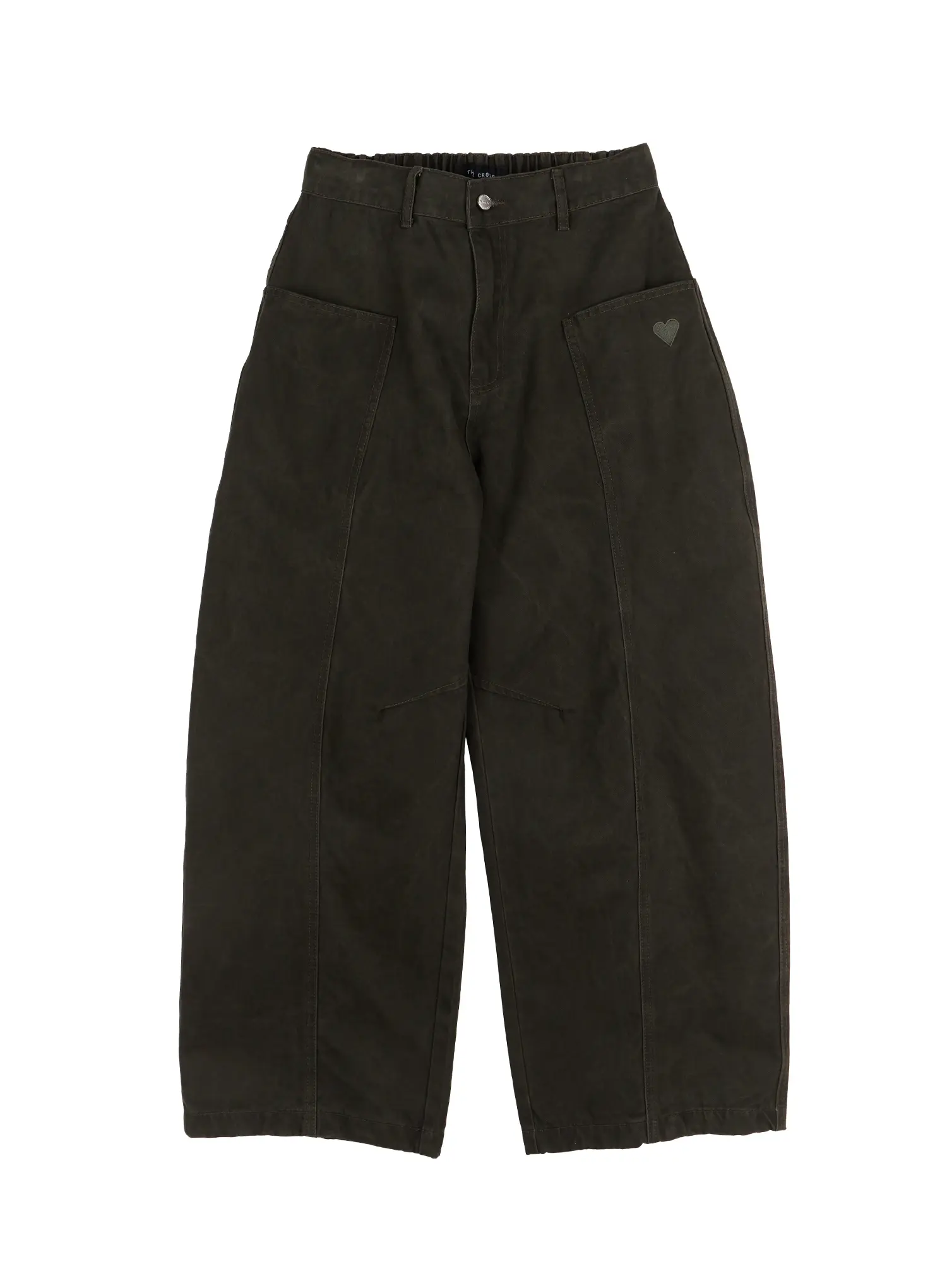 Men's Heart Embroidered Wide Cotton Pants IJ521 - Image 12