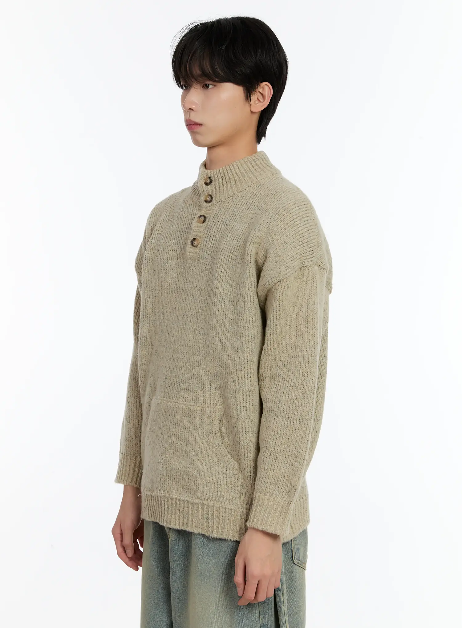 Men's Henley Knit Sweater ID502 - Image 4
