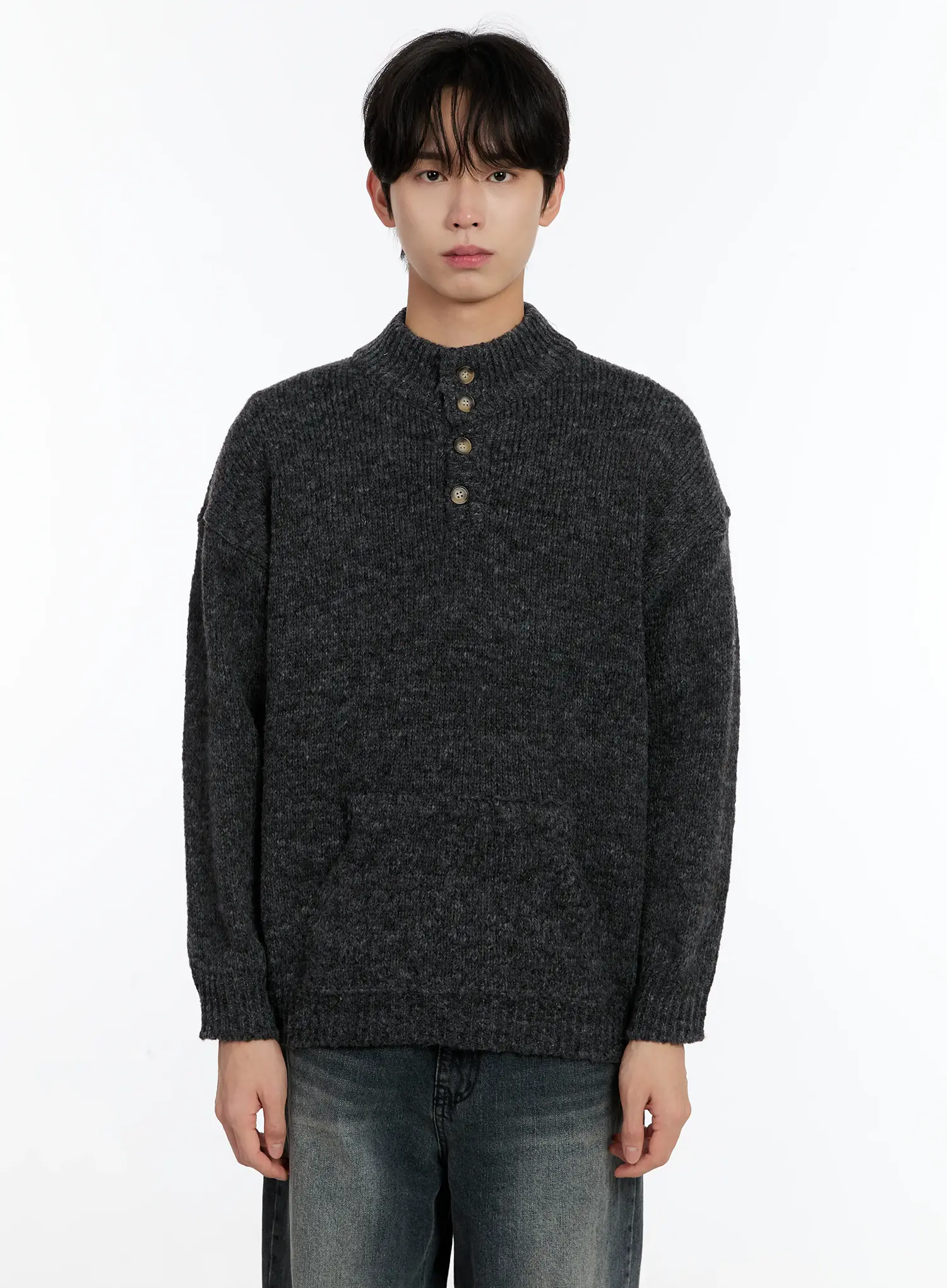 Men's Henley Knit Sweater ID502 - Image 9