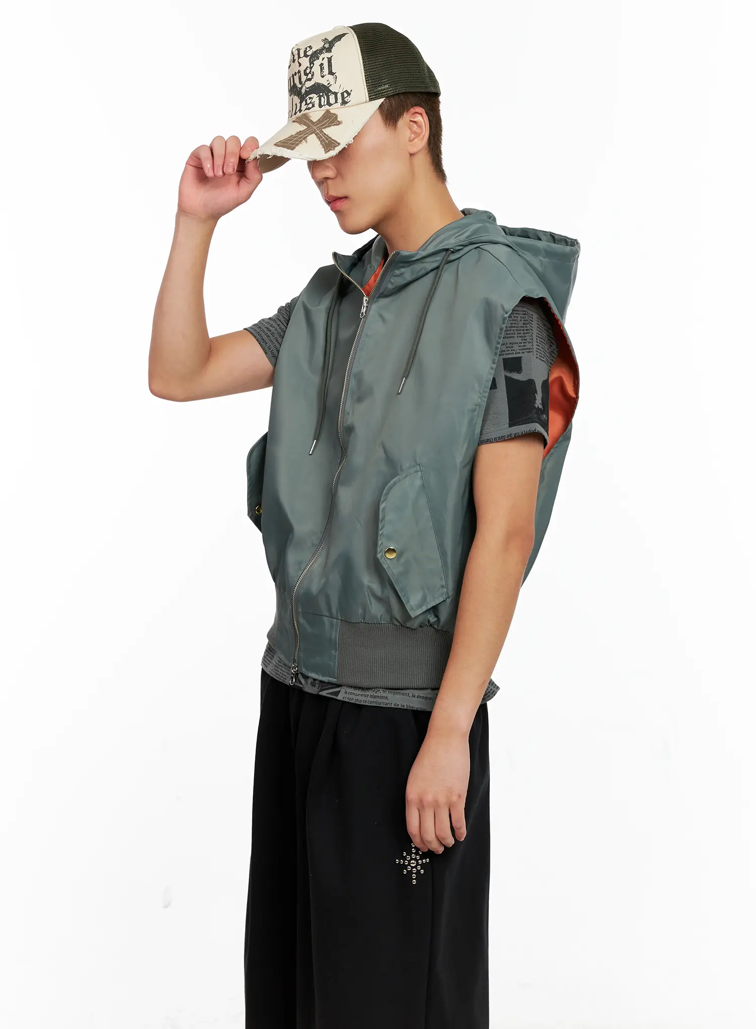 Men's Hooded MA-1 Vest IG511 - Image 12