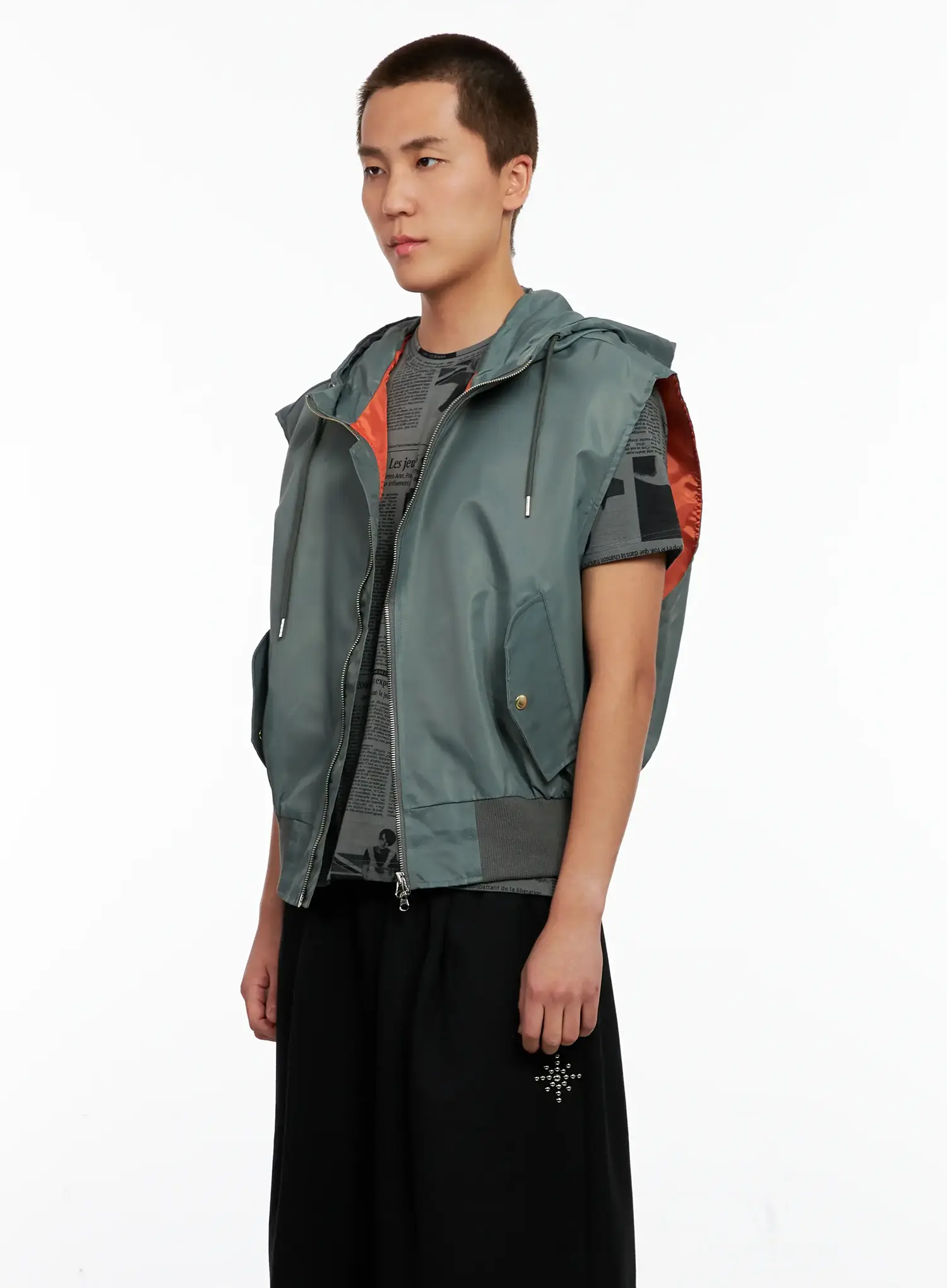 Men's Hooded MA-1 Vest IG511 - Image 4