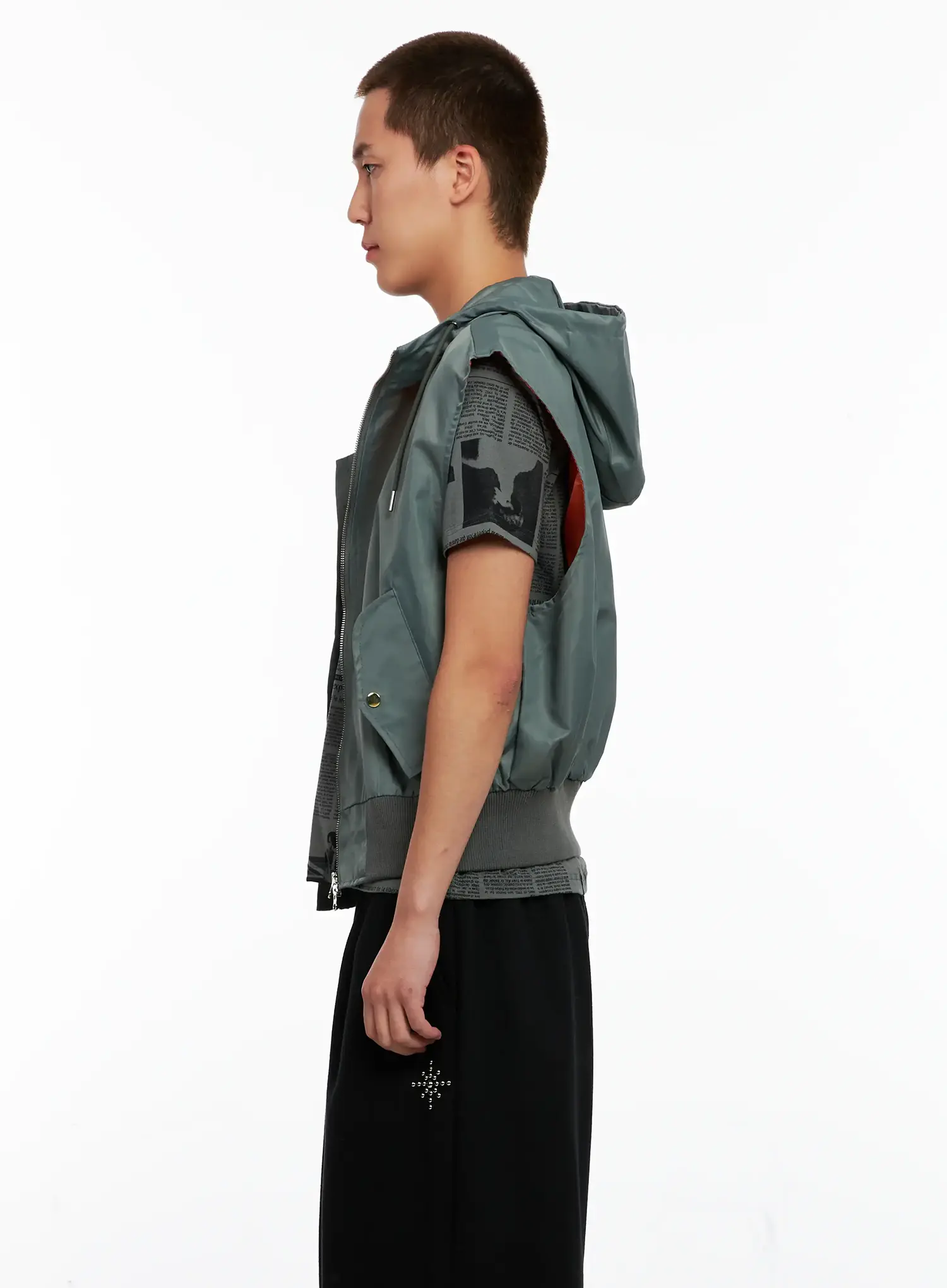 Men's Hooded MA-1 Vest IG511 - Image 5
