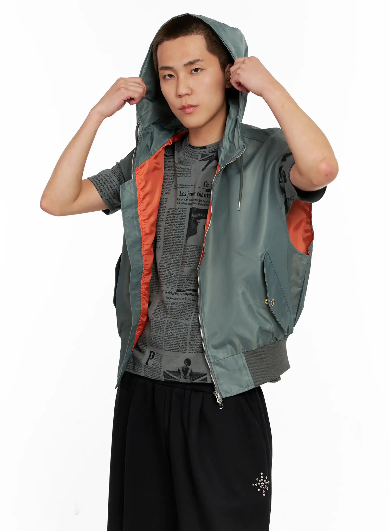 Men's Hooded MA-1 Vest IG511 - Image 7