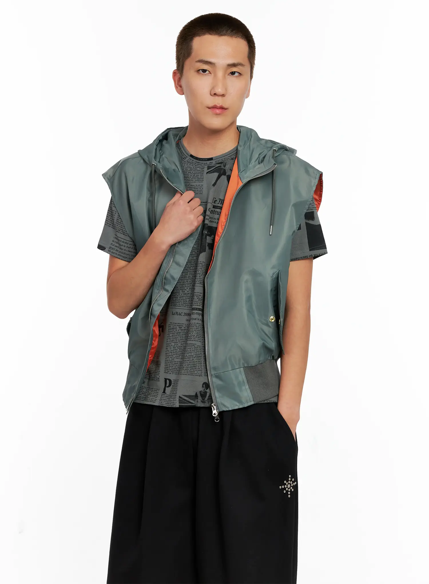 Men's Hooded MA-1 Vest IG511 - Image 8