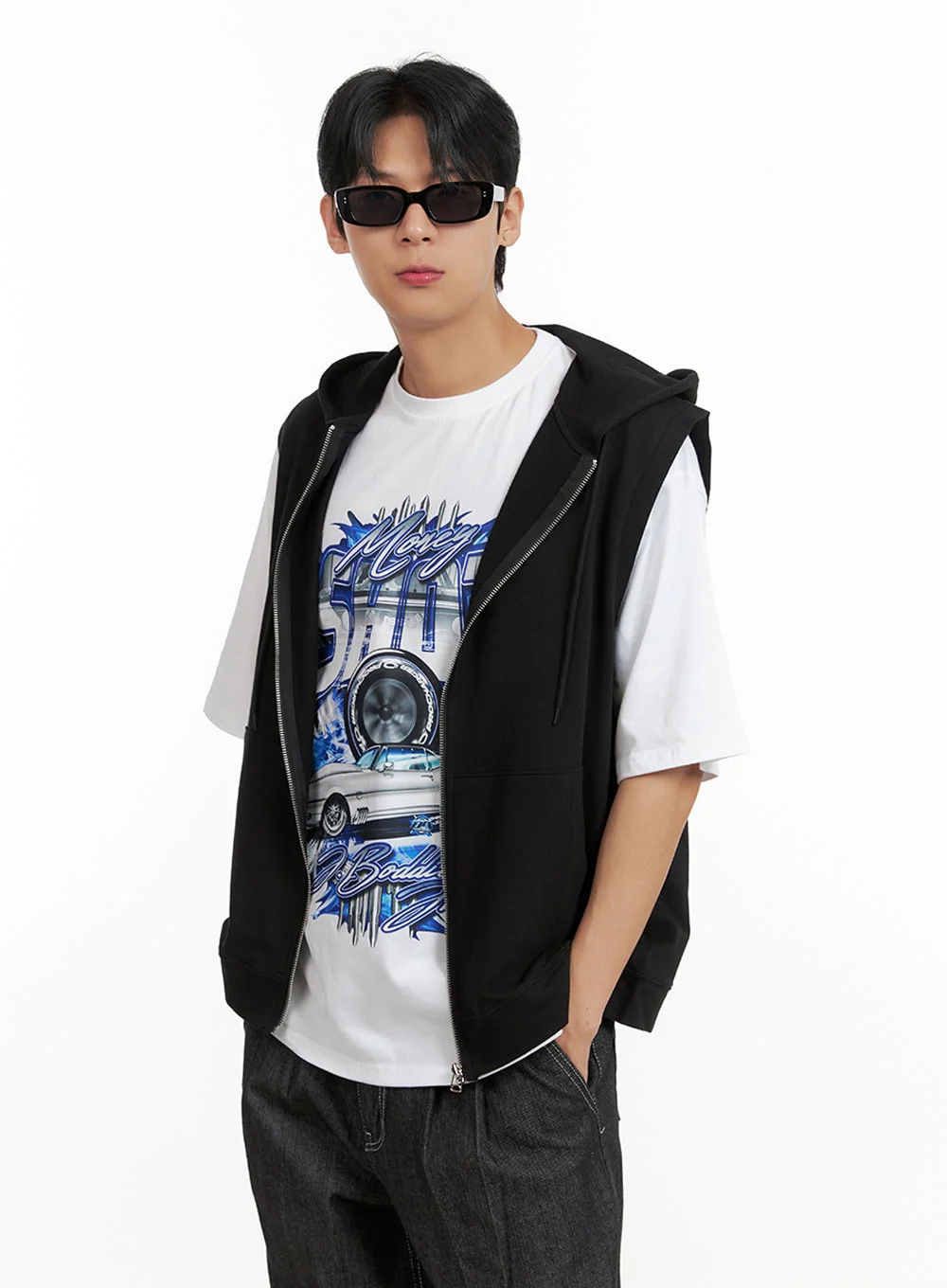 Men's Hooded Zip-Up Vest IL404 - Image 3