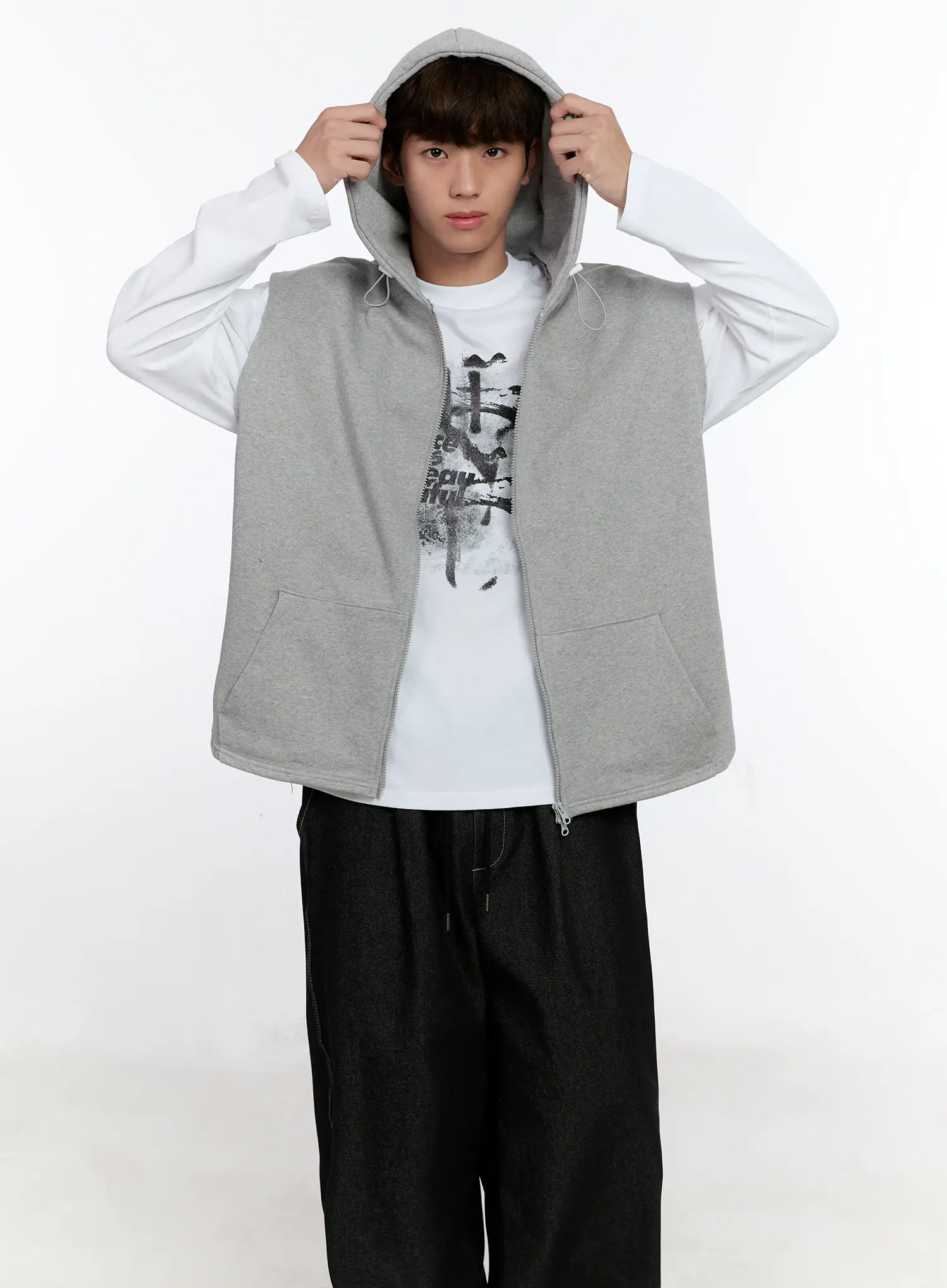 Men's Hooded Zip-Up Vest IS529