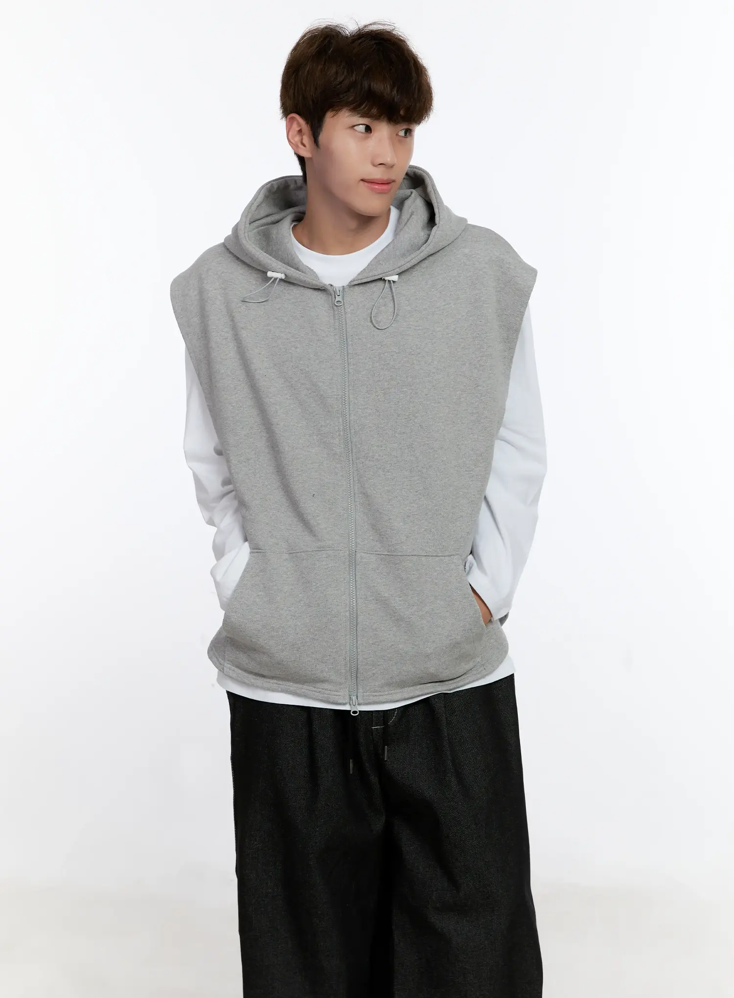 Men's Hooded Zip-Up Vest IS529 - Image 10