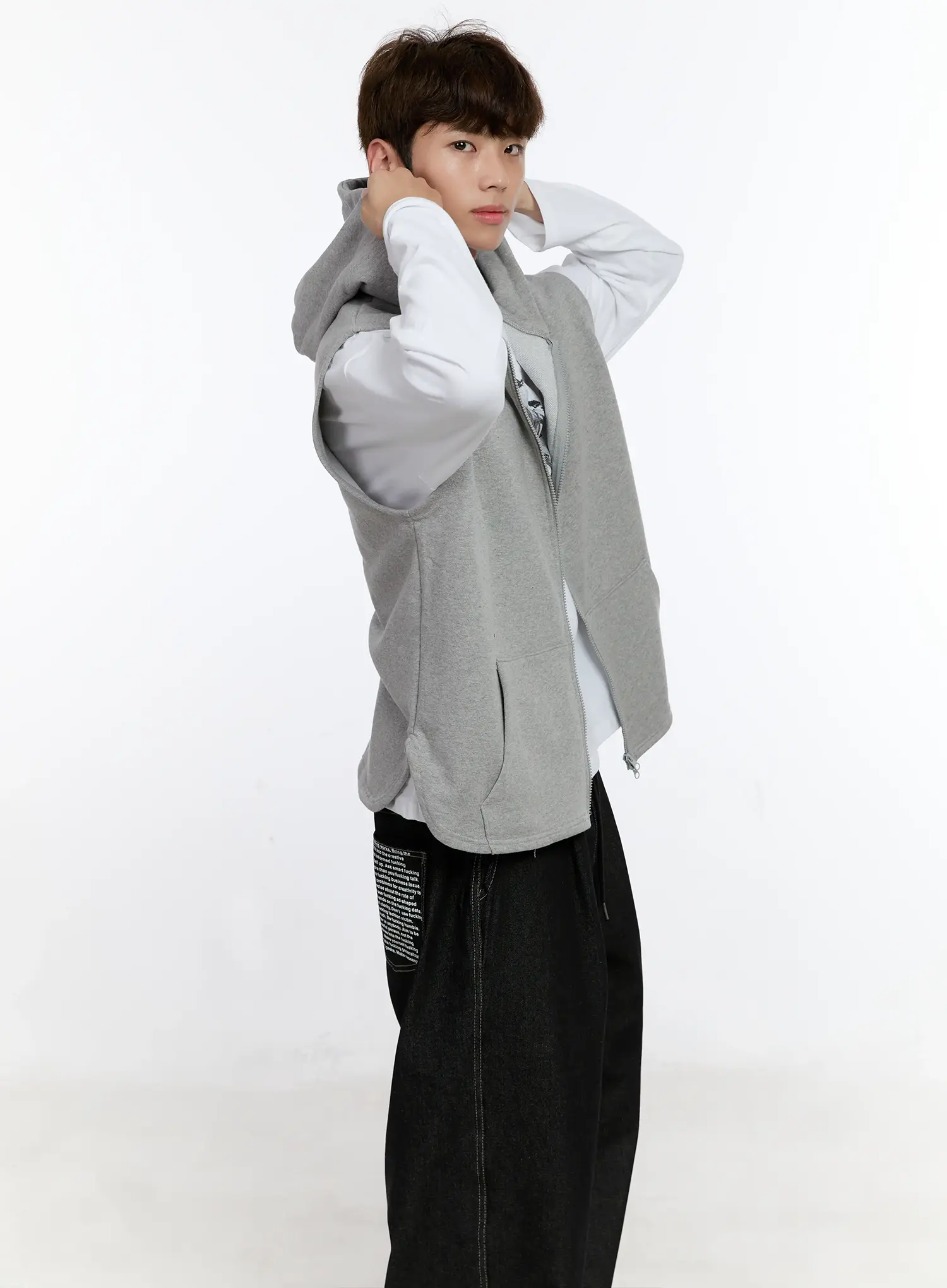 Men's Hooded Zip-Up Vest IS529 - Image 8