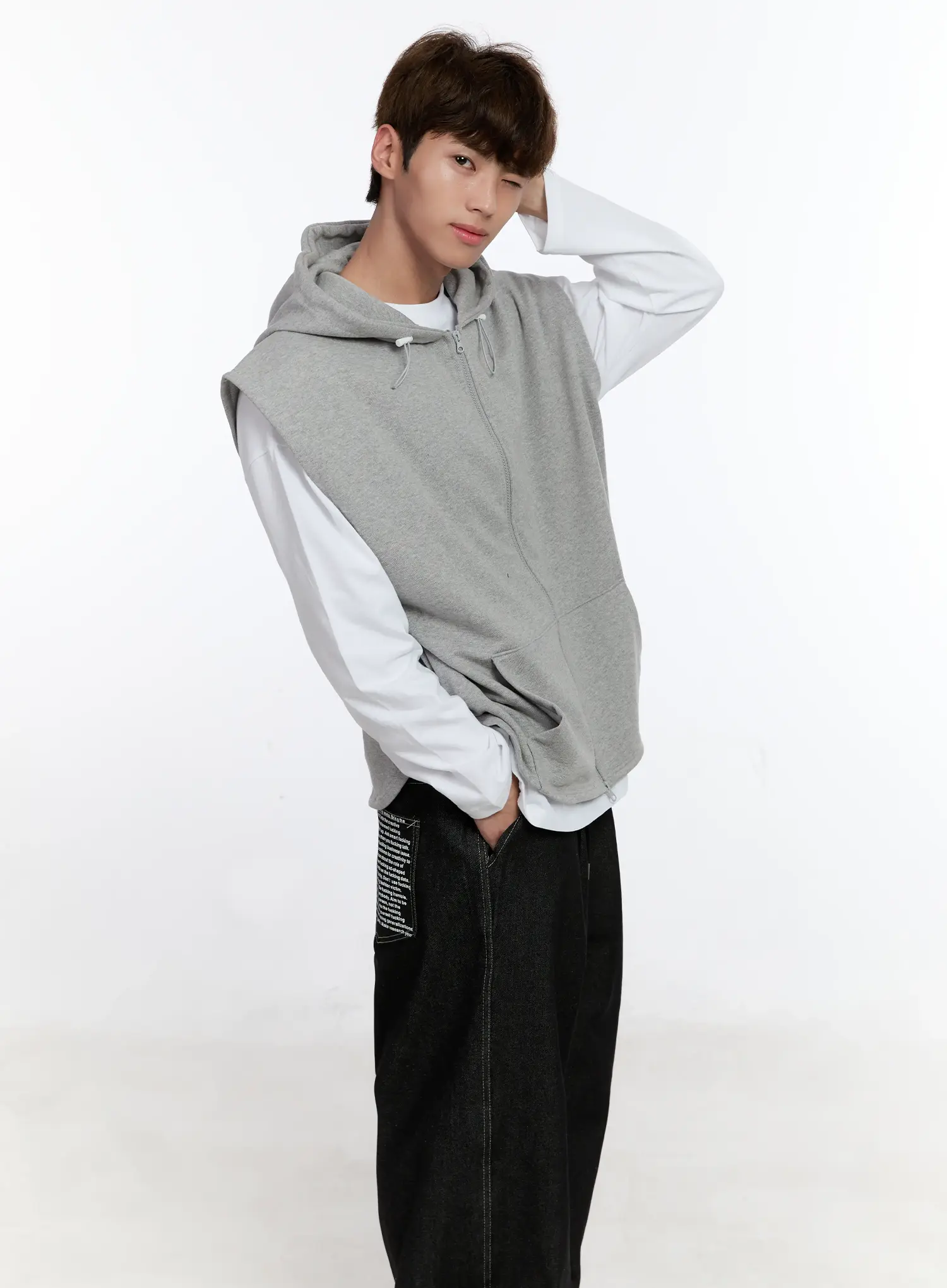 Men's Hooded Zip-Up Vest IS529 - Image 9