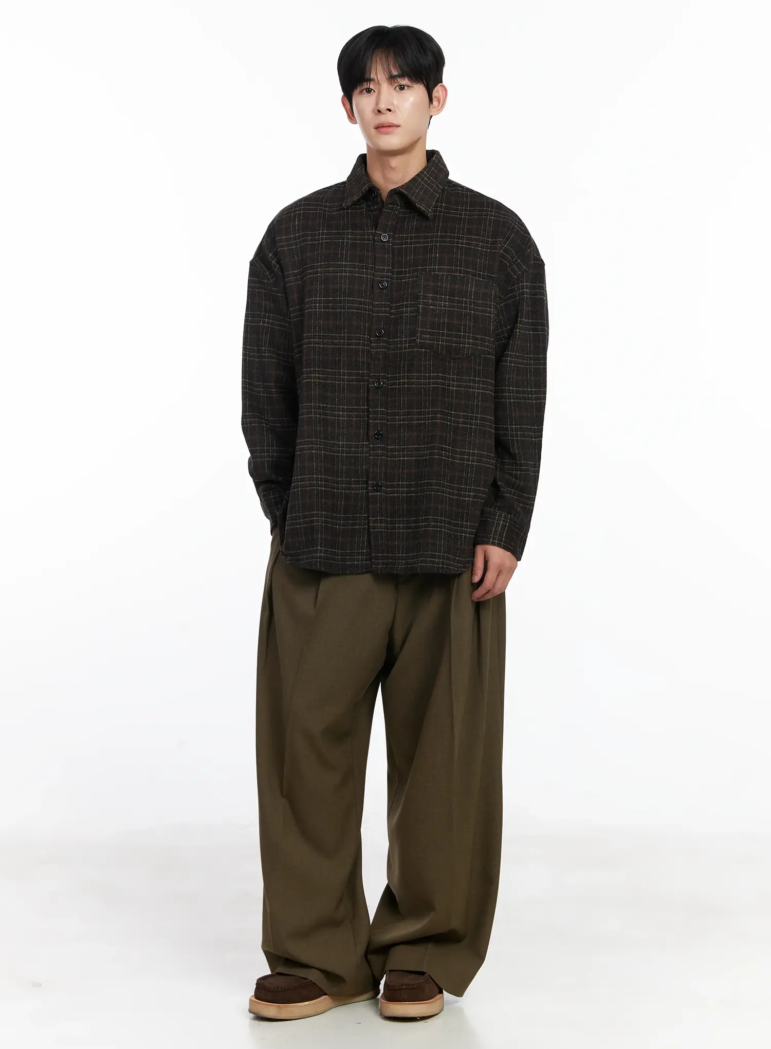 Men's Khaki Wide Leg Slacks IJ521 - Image 10