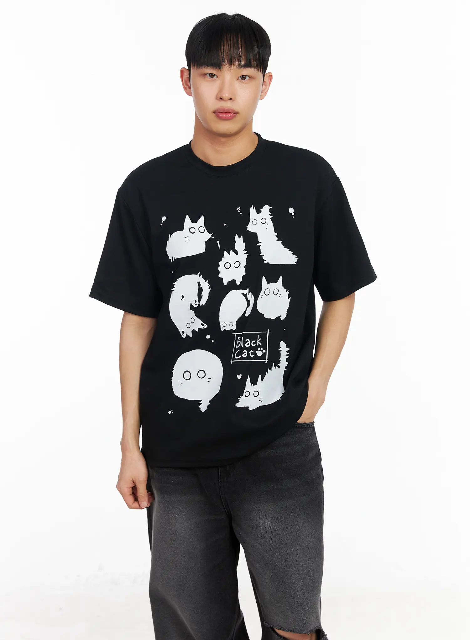 Men's Kitty Graphic T-Shirt IA501 - Image 6