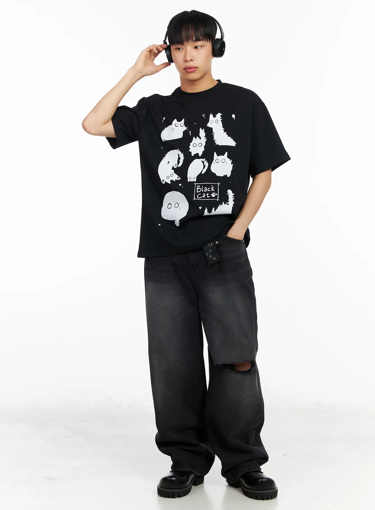 Men's Kitty Graphic T-Shirt IA501 - Image 7