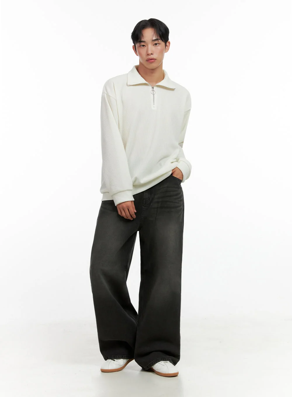 Men's Knit Half-Zip Sweater IN426 - Image 2
