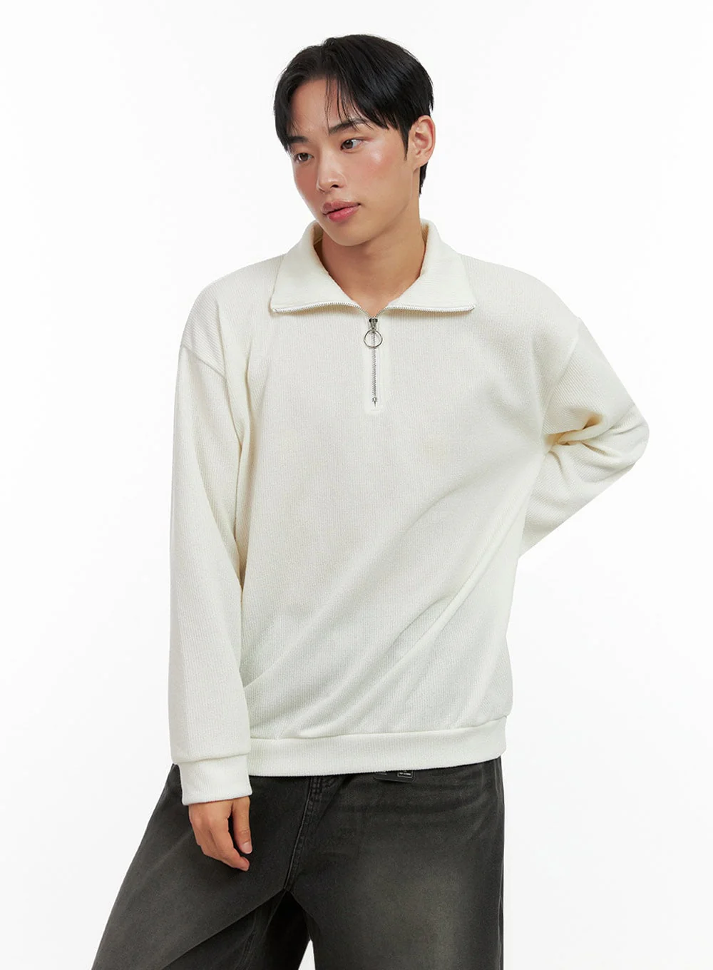 Men's Knit Half-Zip Sweater IN426 - Image 3