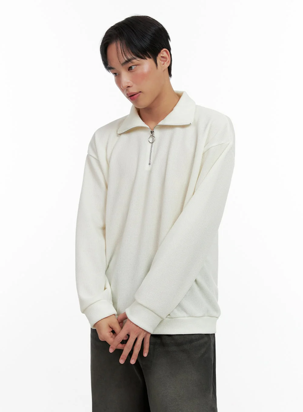 Men's Knit Half-Zip Sweater IN426 - Image 4