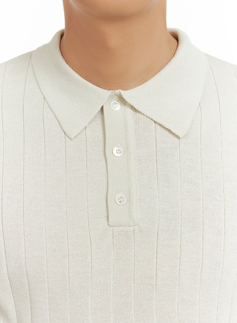 Men's Knit Polo Shirt IY402 - Image 3