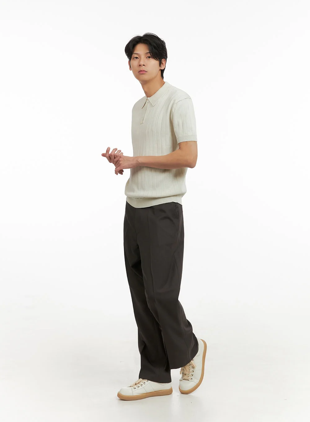 Men's Knit Polo Shirt IY402 - Image 6