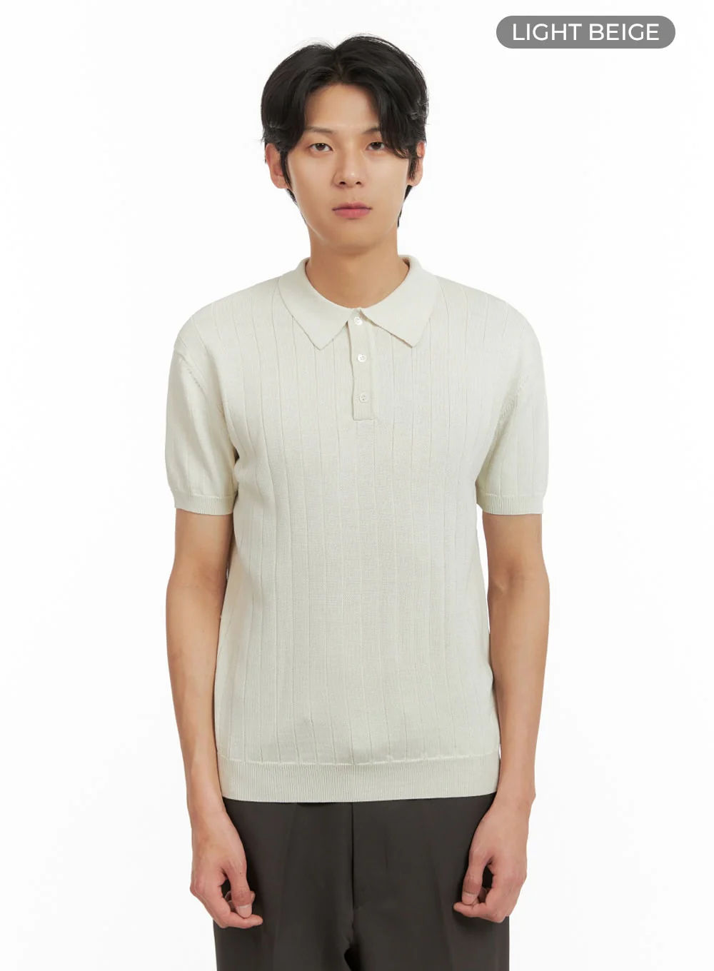 Men's Knit Polo Shirt IY402 - Image 8