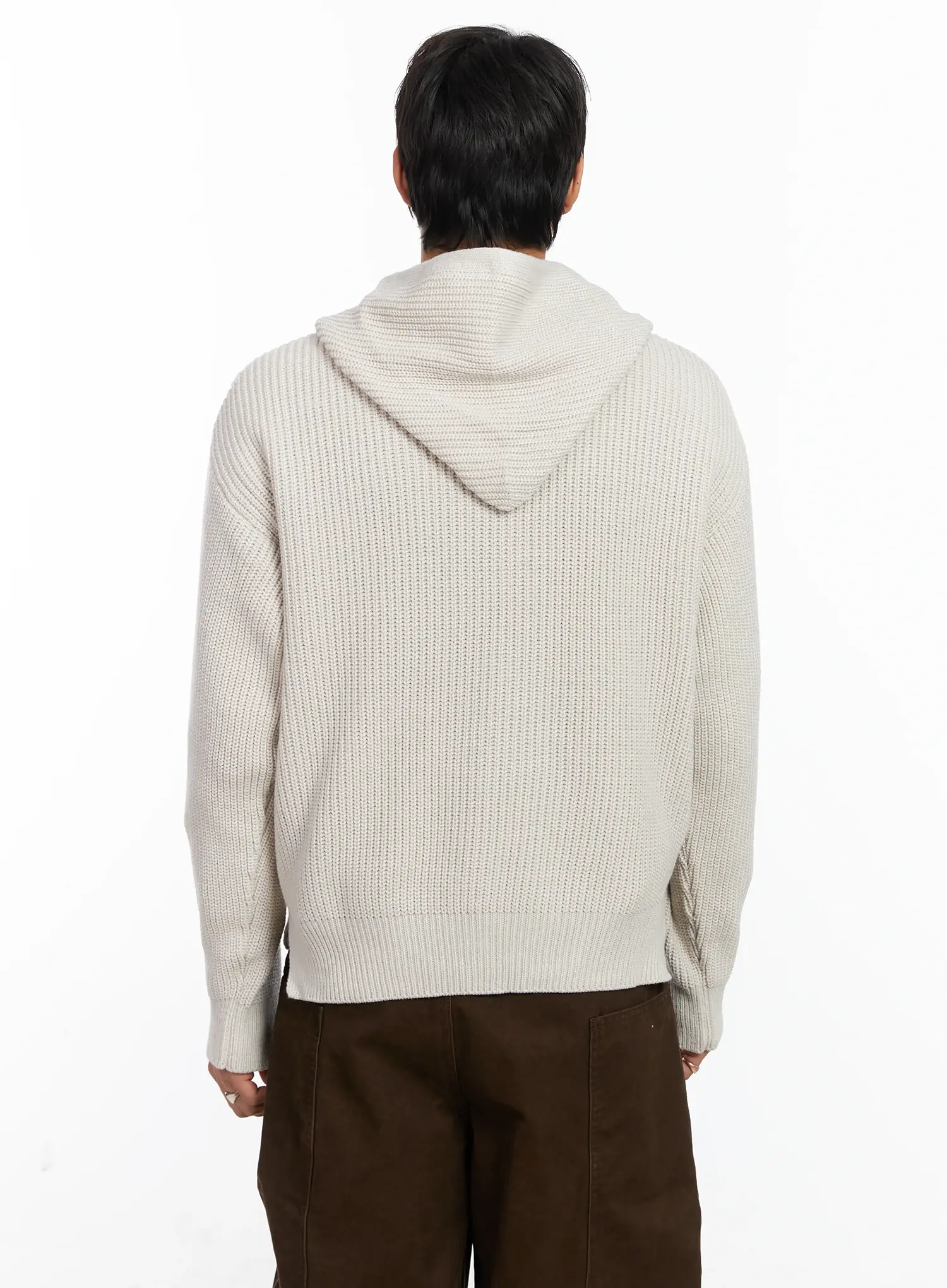 Men's Knit Zip-Up Hoodie IF503 - Image 5