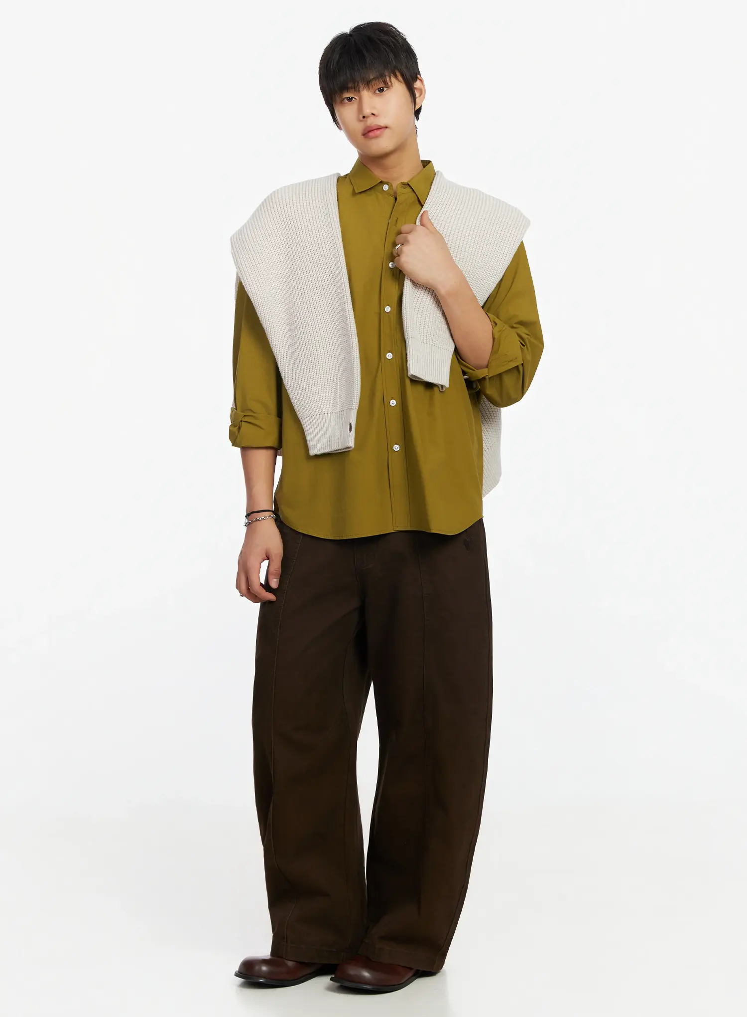 Men's Knit Zip-Up Hoodie IF503 - Image 8