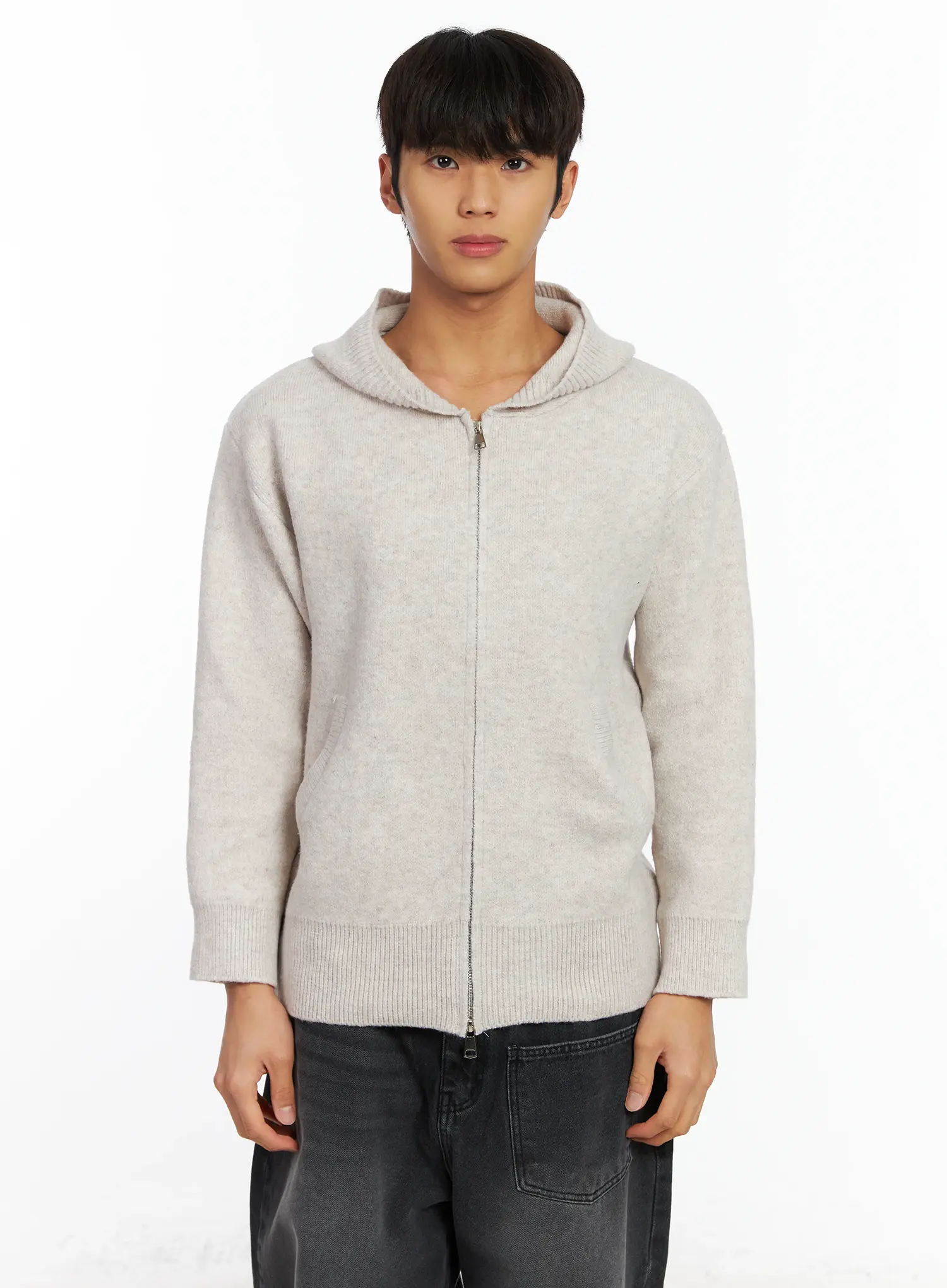 Men's Knit Zip-Up Hoodie IF506 - Image 10
