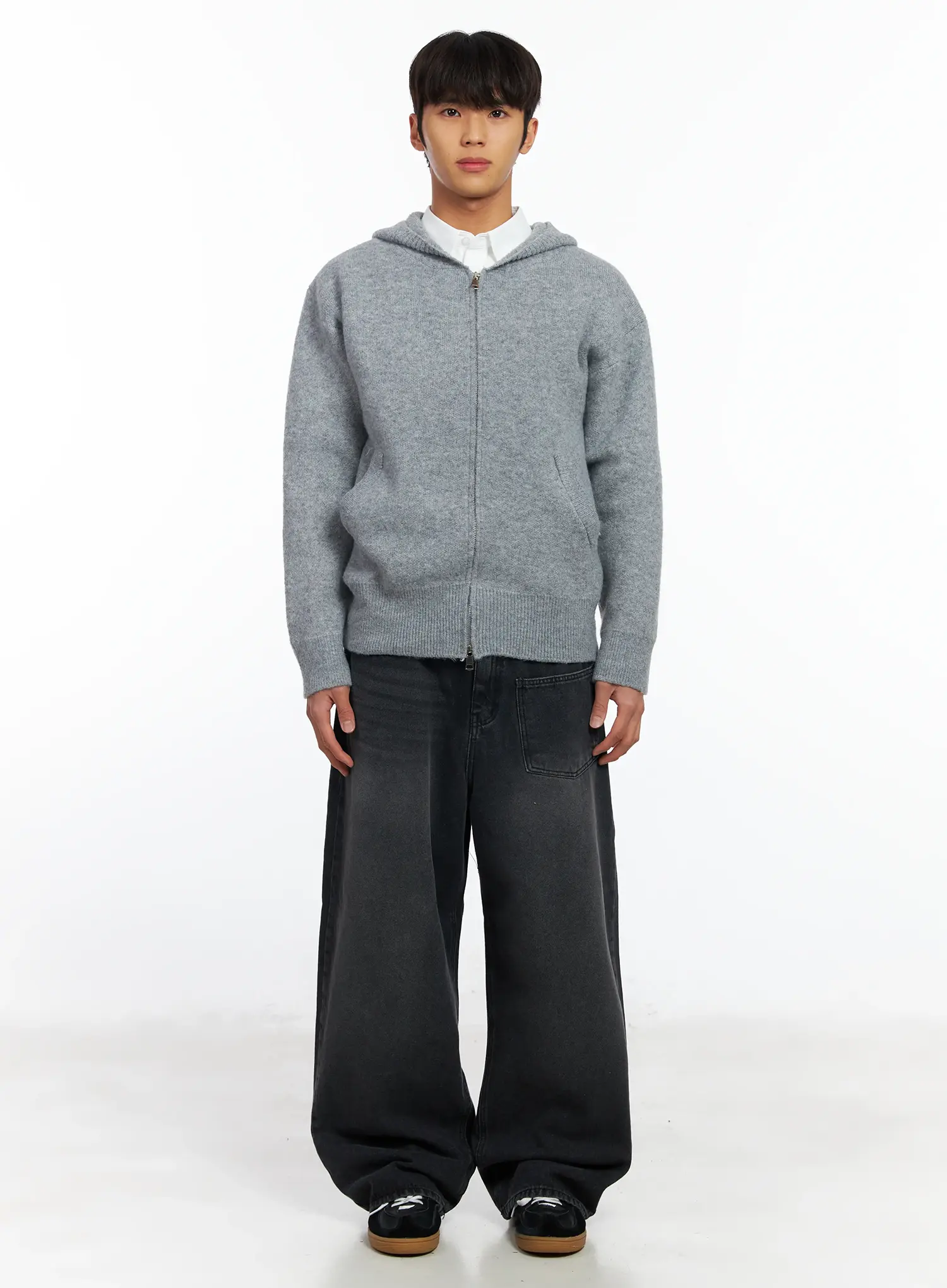 Men's Knit Zip-Up Hoodie IF506 - Image 3