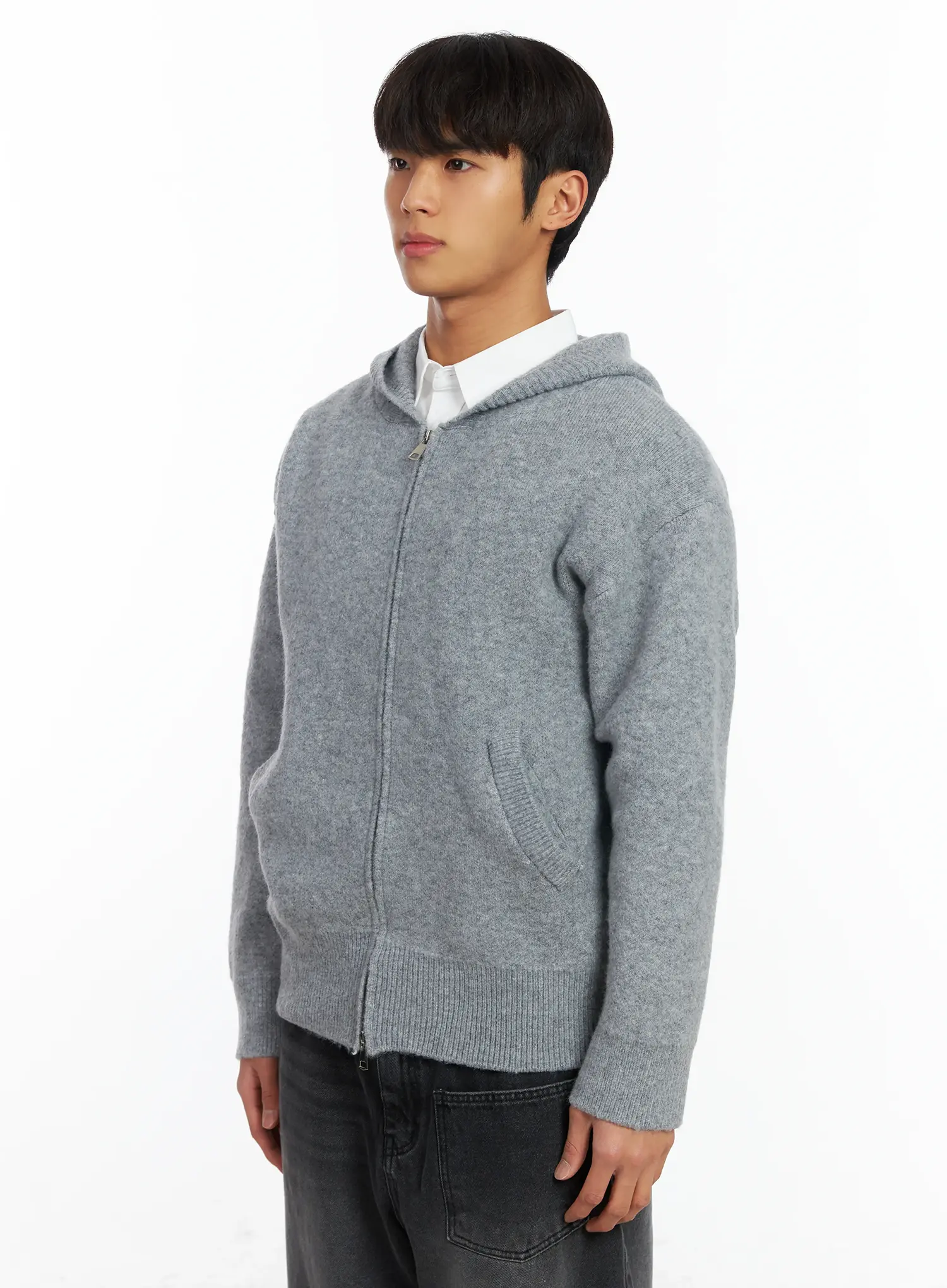 Men's Knit Zip-Up Hoodie IF506 - Image 4