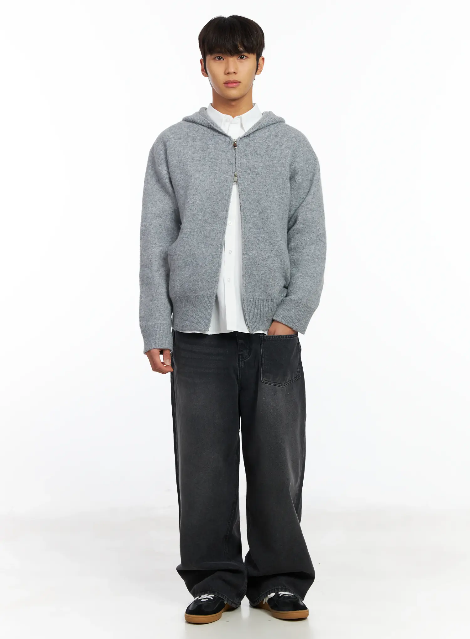Men's Knit Zip-Up Hoodie IF506 - Image 6