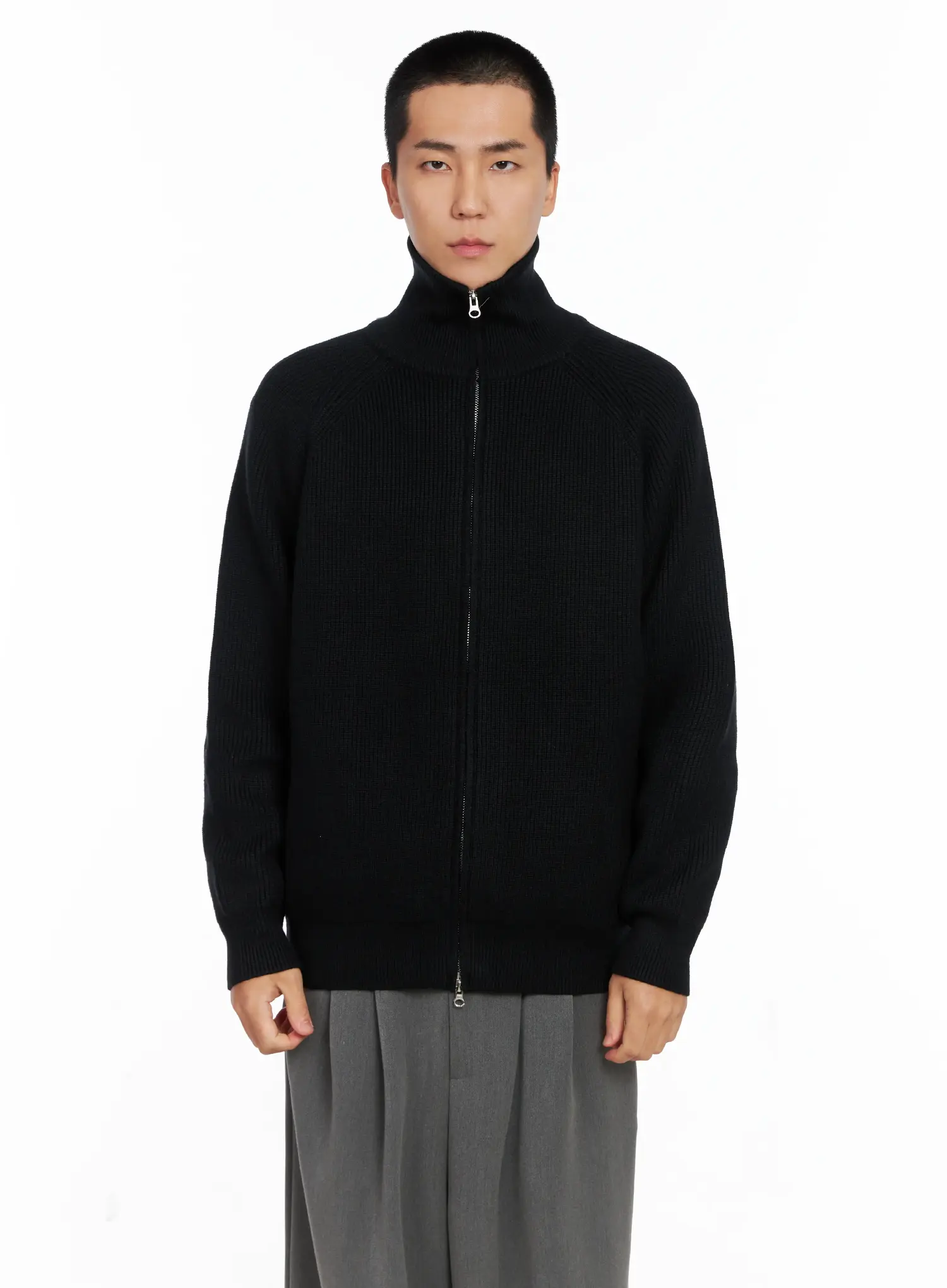 Men's Knit Zip-Up Sweater IS502 - Image 16
