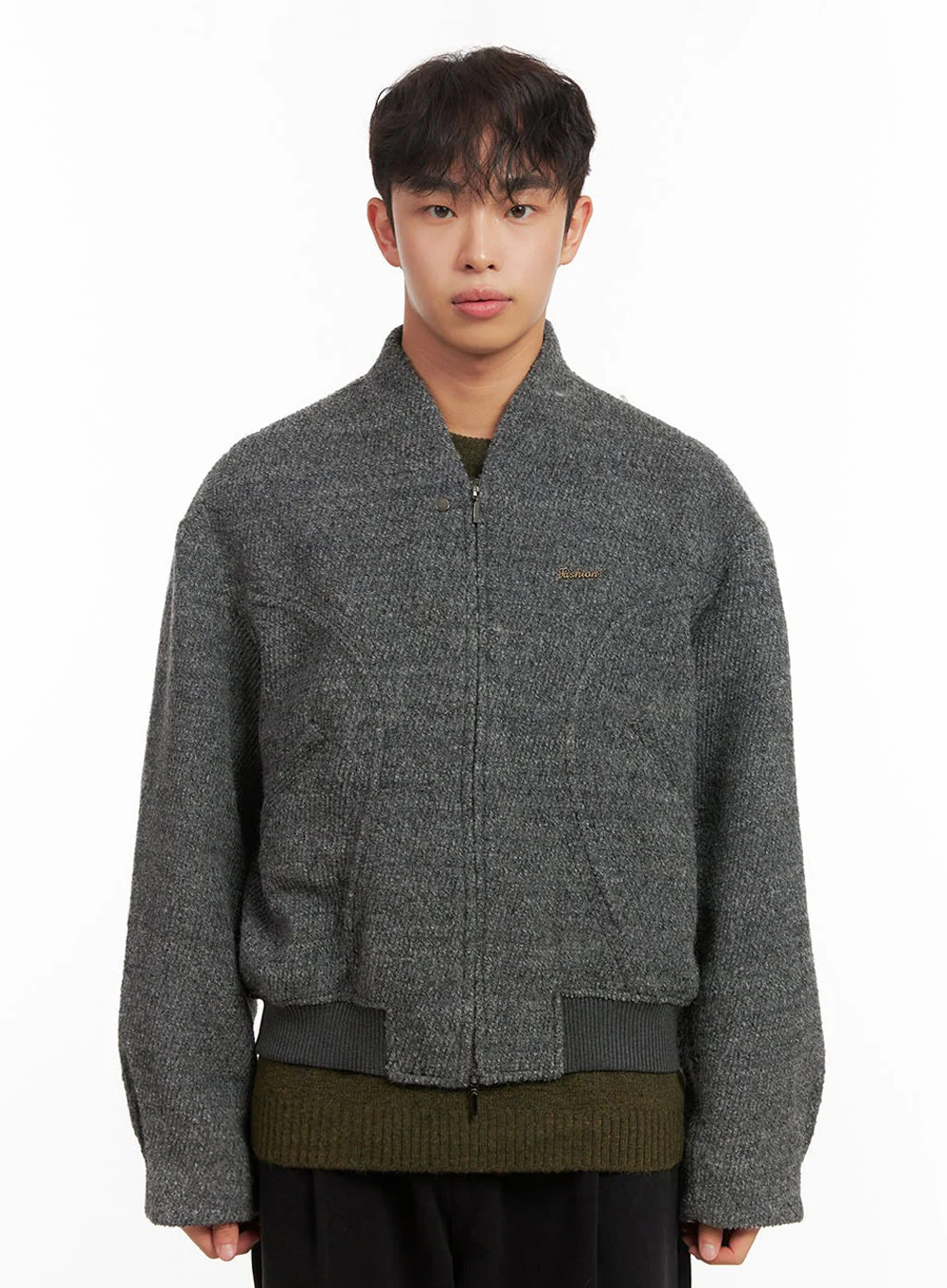 Men's Knitted Bomber Jacket ID427 - Image 10