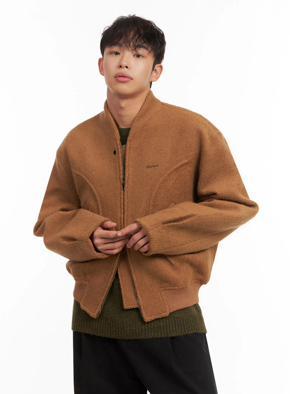Men's Knitted Bomber Jacket ID427 - Image 4