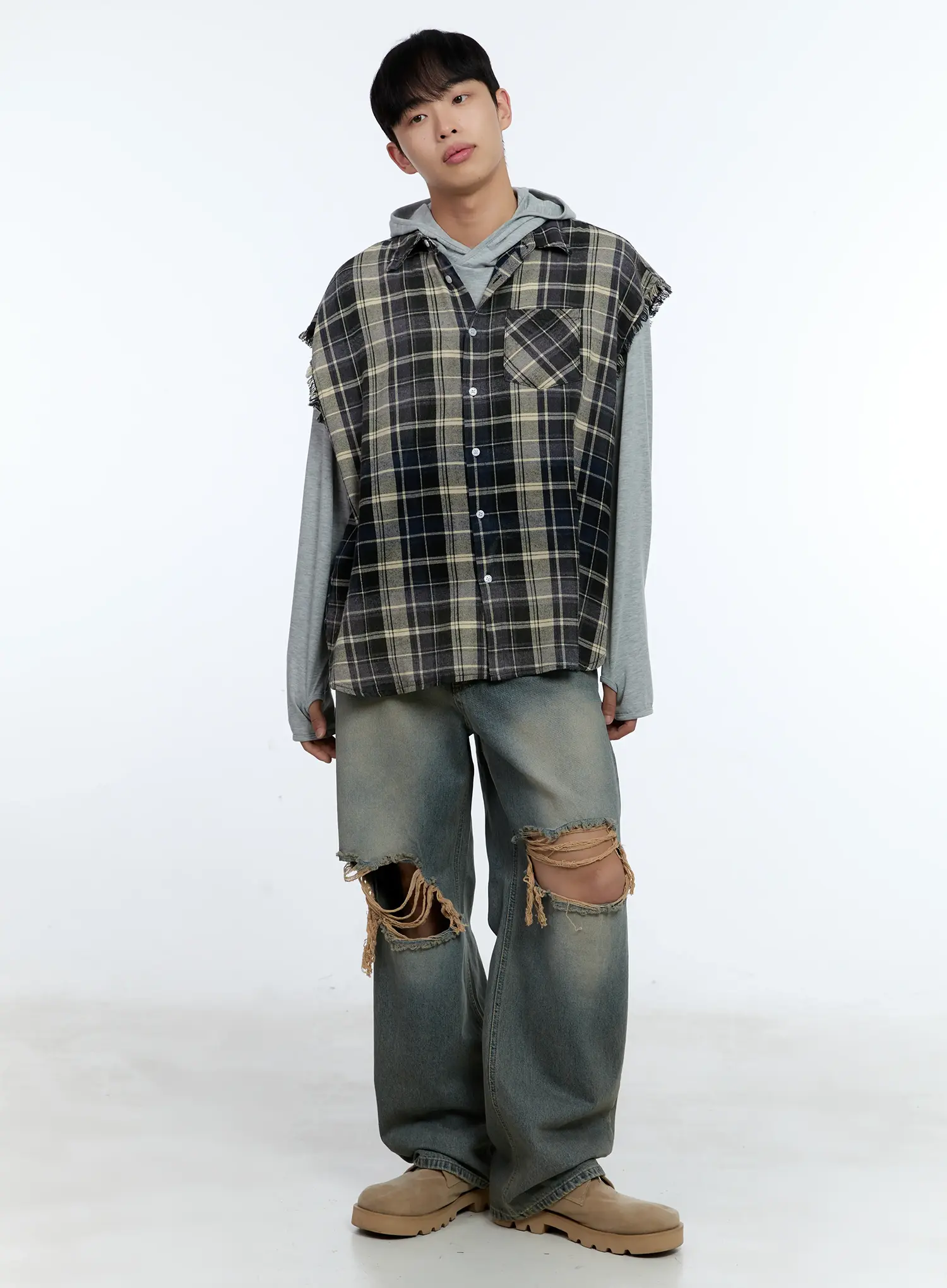 Men's Layered Hoodie Tee IL517 - Image 11