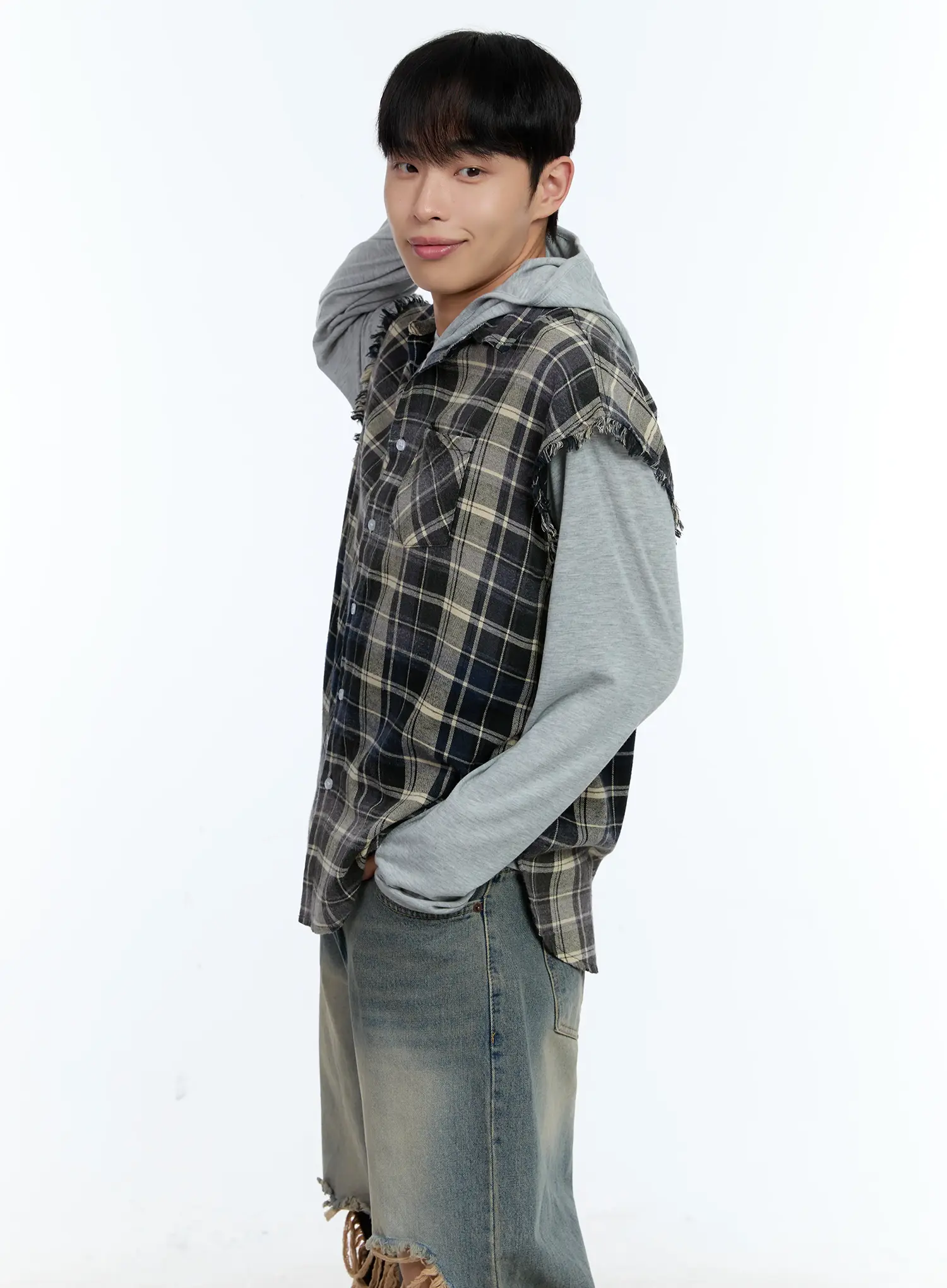 Men's Layered Hoodie Tee IL517 - Image 12