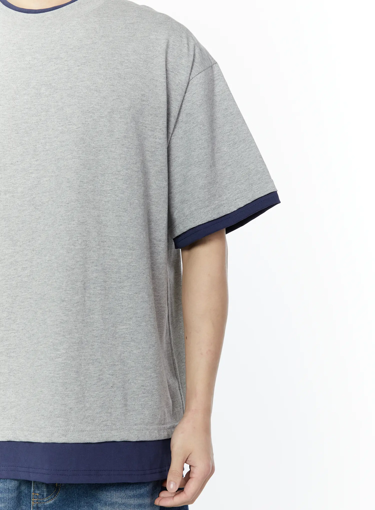 Men's Layered Oversized T-Shirt IA527 - Image 10