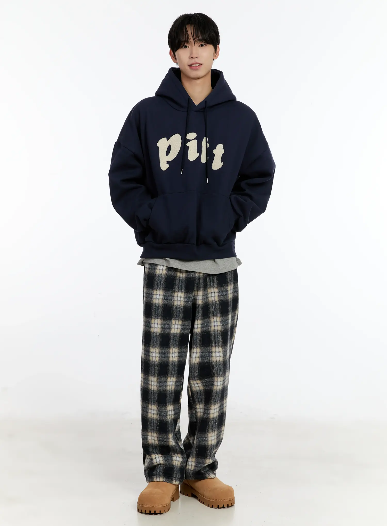 Men's Letter Embroidered Fleece Hoodie ID502 - Image 2