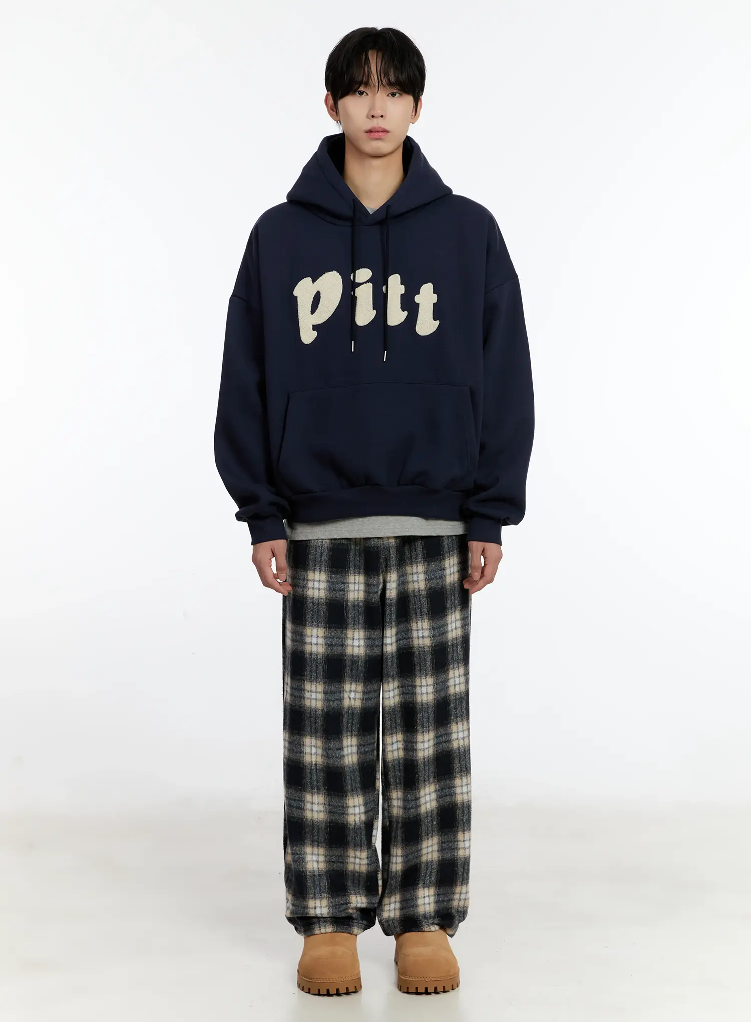 Men's Letter Embroidered Fleece Hoodie ID502 - Image 3