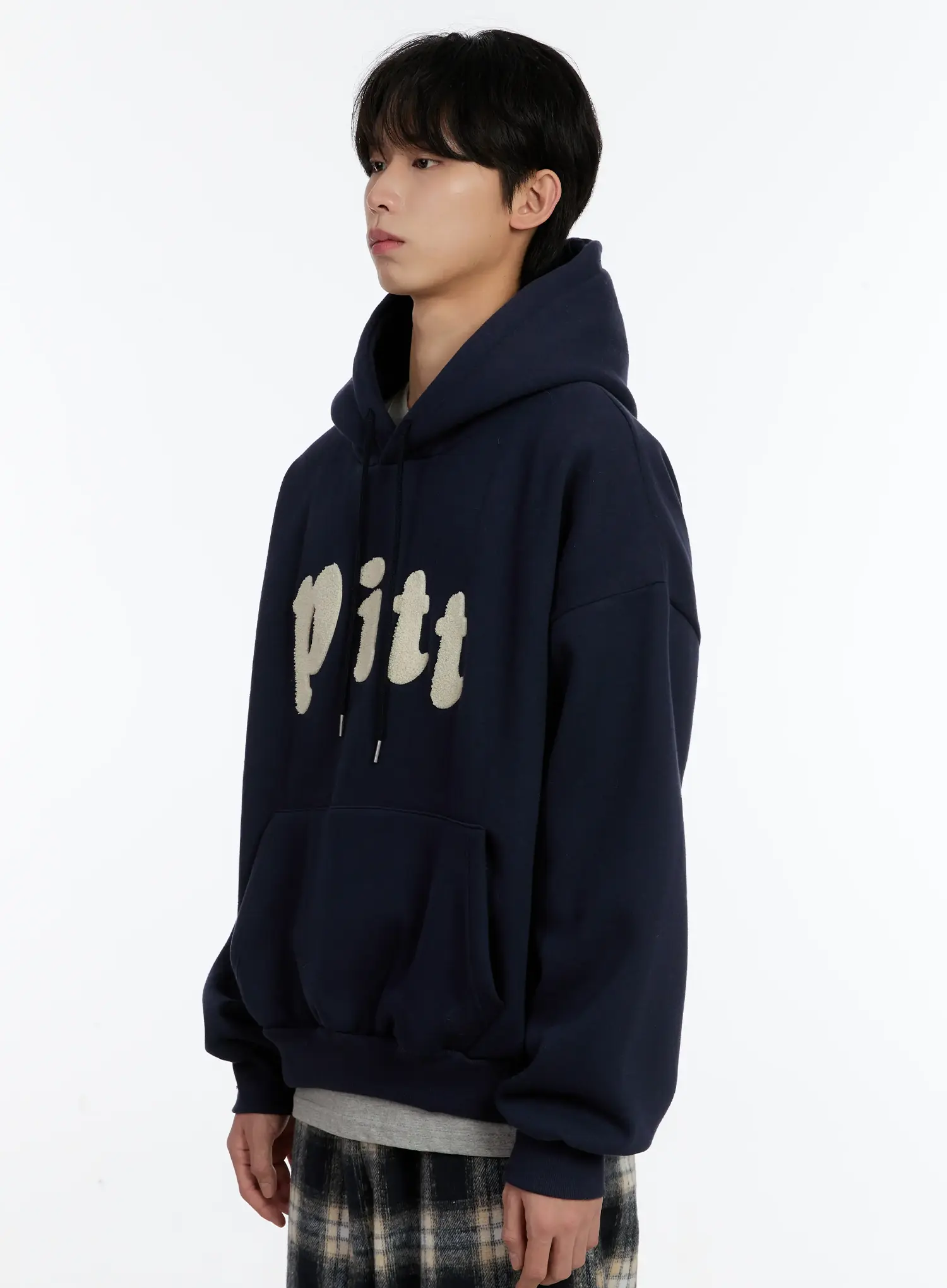 Men's Letter Embroidered Fleece Hoodie ID502 - Image 4