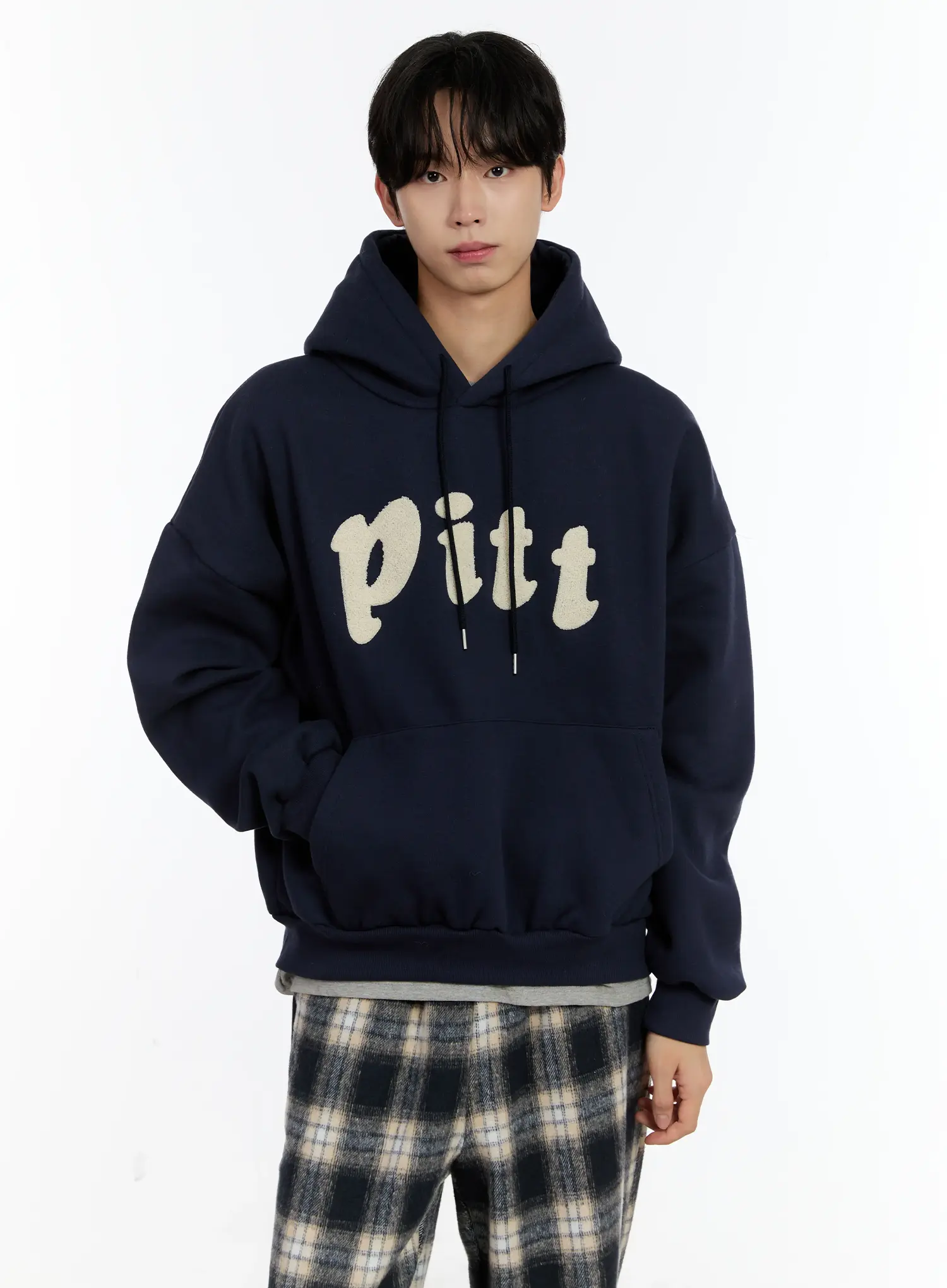 Men's Letter Embroidered Fleece Hoodie ID502 - Image 6