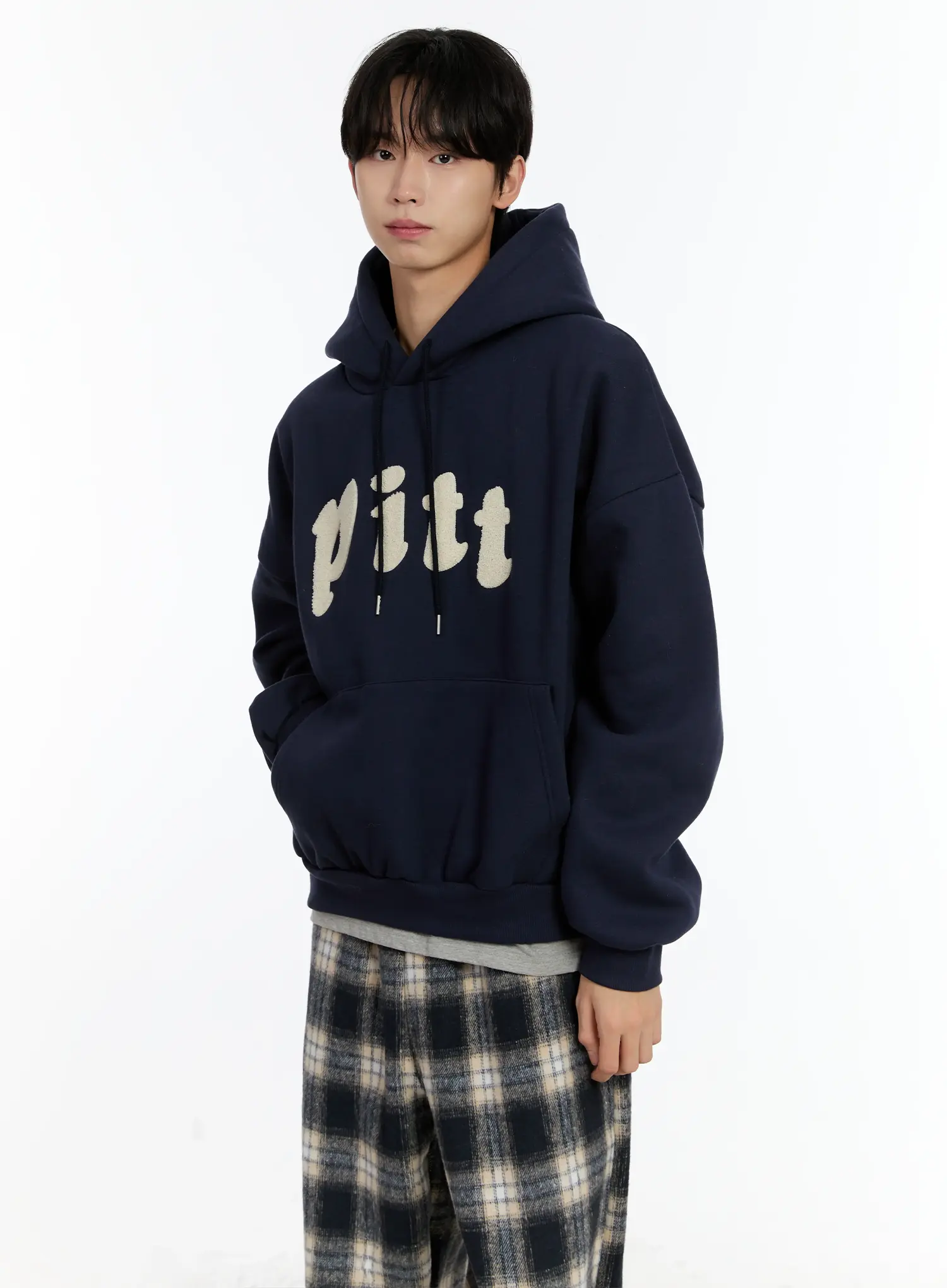 Men's Letter Embroidered Fleece Hoodie ID502 - Image 7