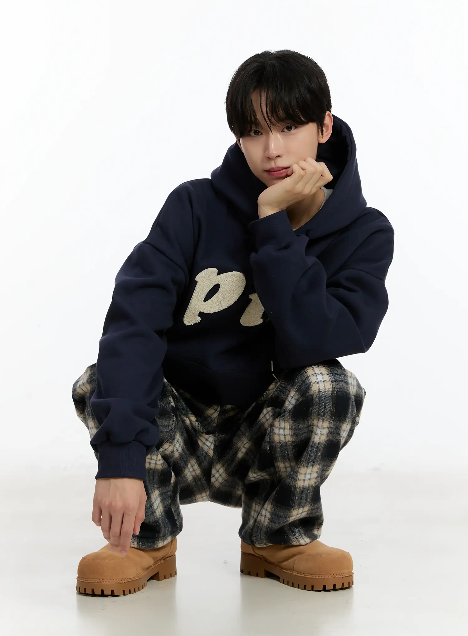 Men's Letter Embroidered Fleece Hoodie ID502 - Image 8