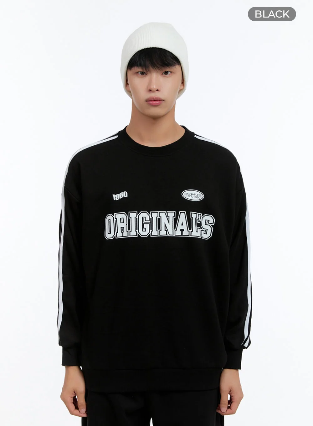 Men's Lettering Crew Neck Sweatshirt IS412 - Image 10