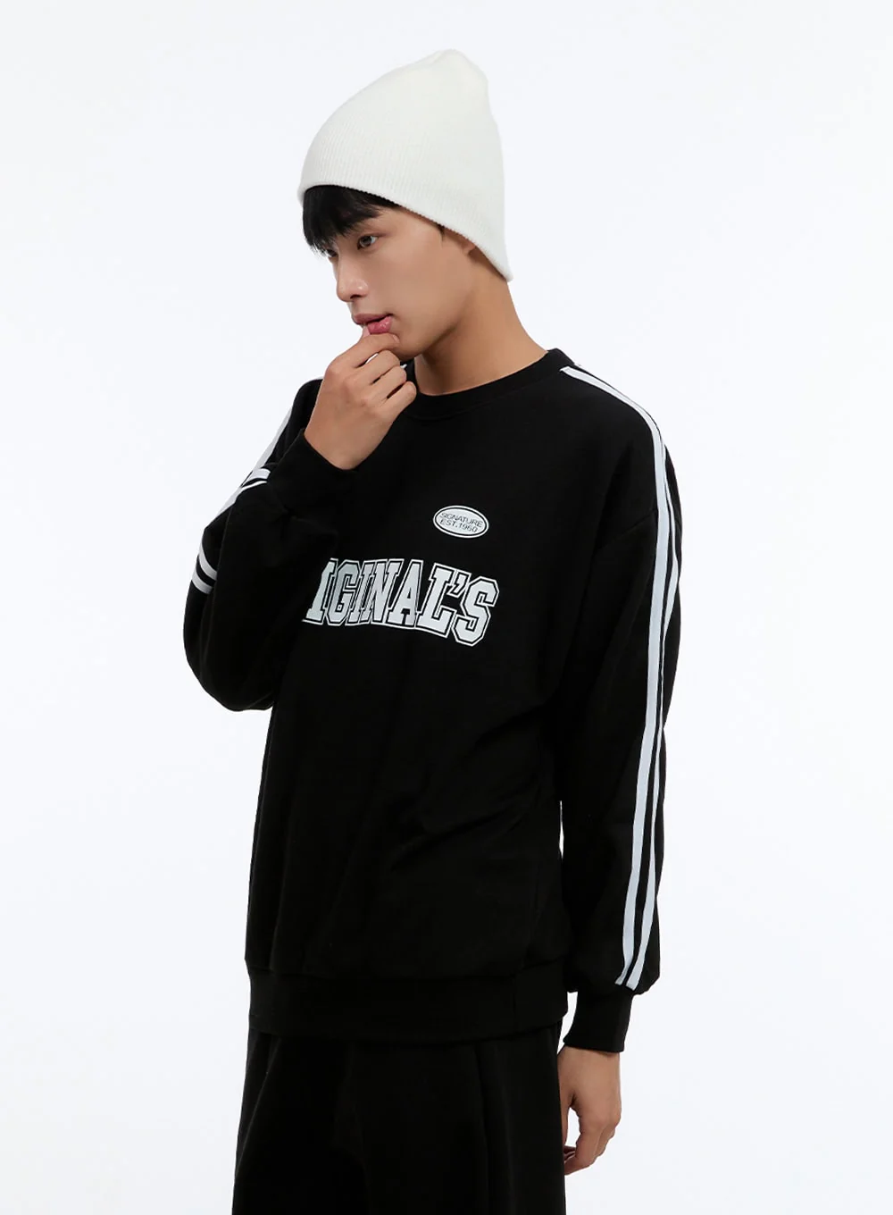 Men's Lettering Crew Neck Sweatshirt IS412 - Image 4