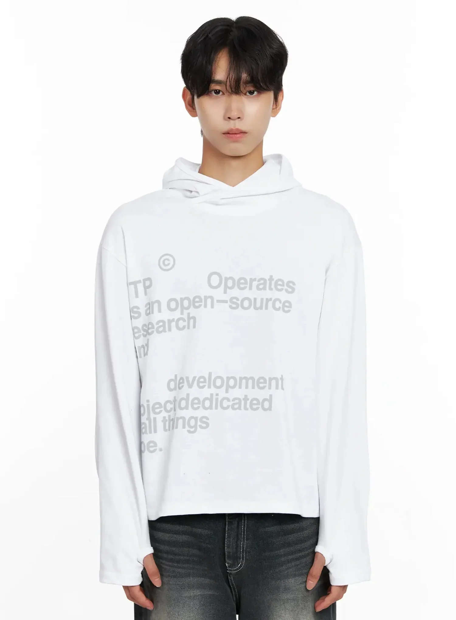 Men's Lettering Hand Warmer Hoodie IO516 - Image 16